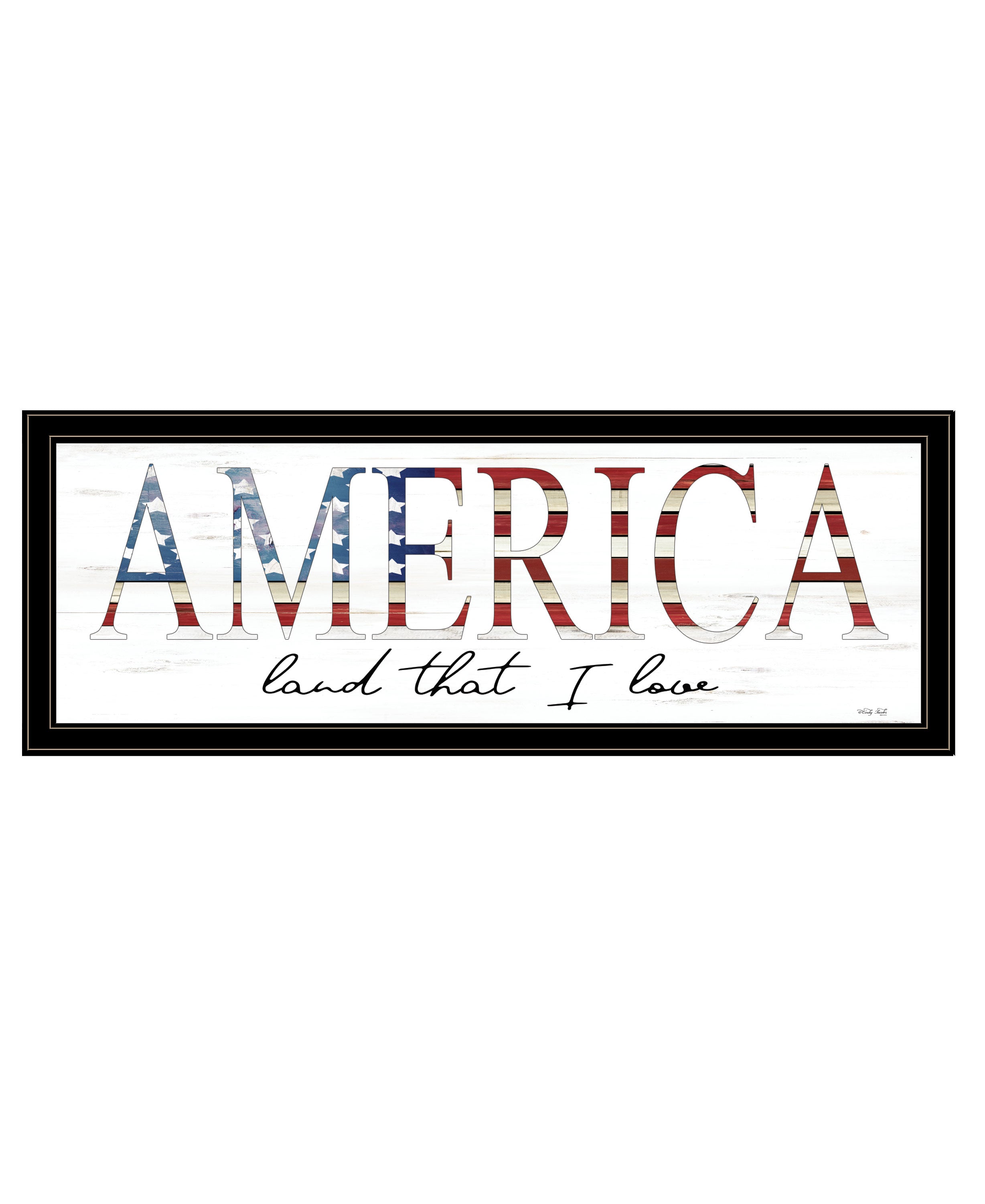 "America Land that I Love" by Cindy Jacobs, Ready to Hang Framed Print, Black Frame--1