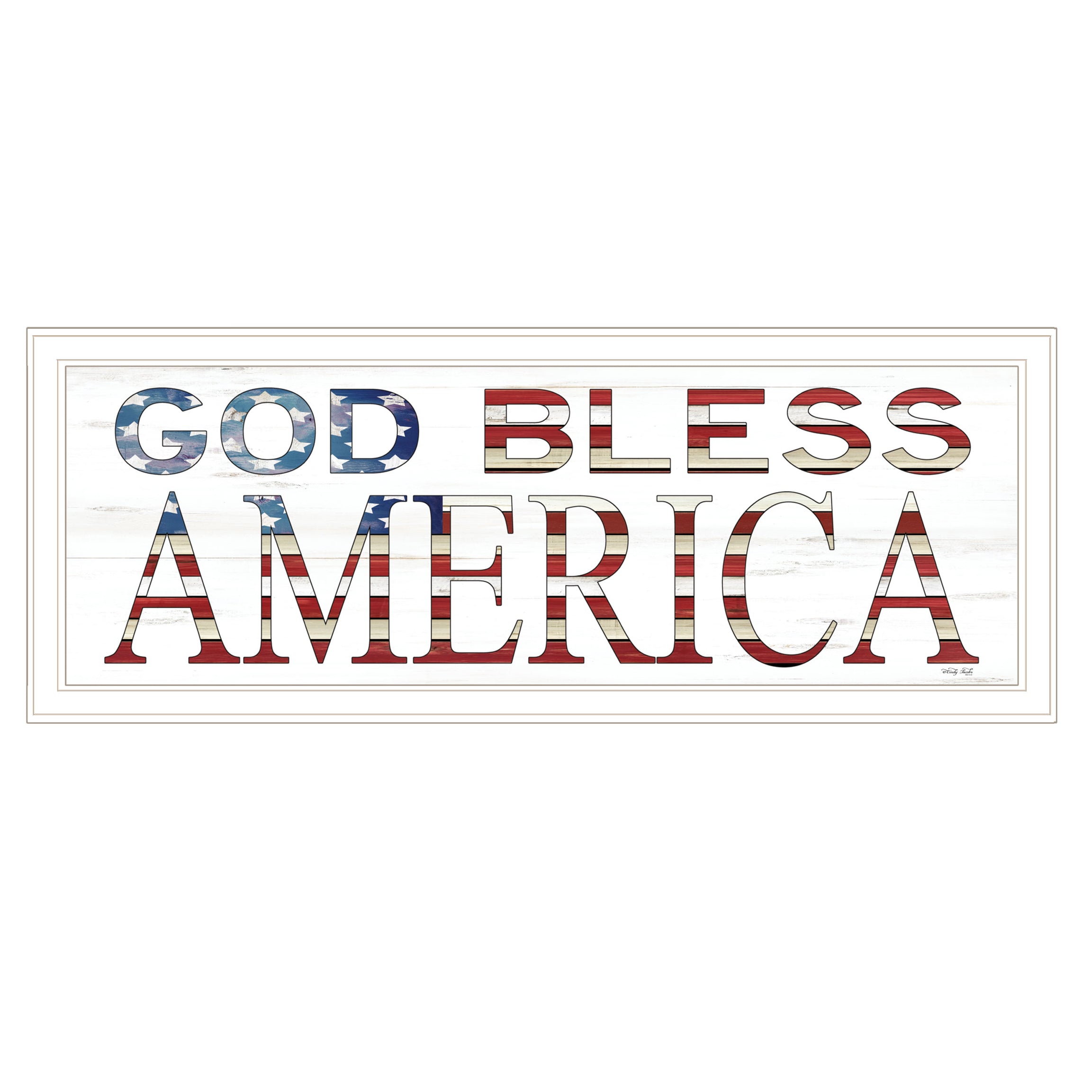 "God Bless America" by Cindy Jacobs, Ready to Hang Framed Print, White Frame--1