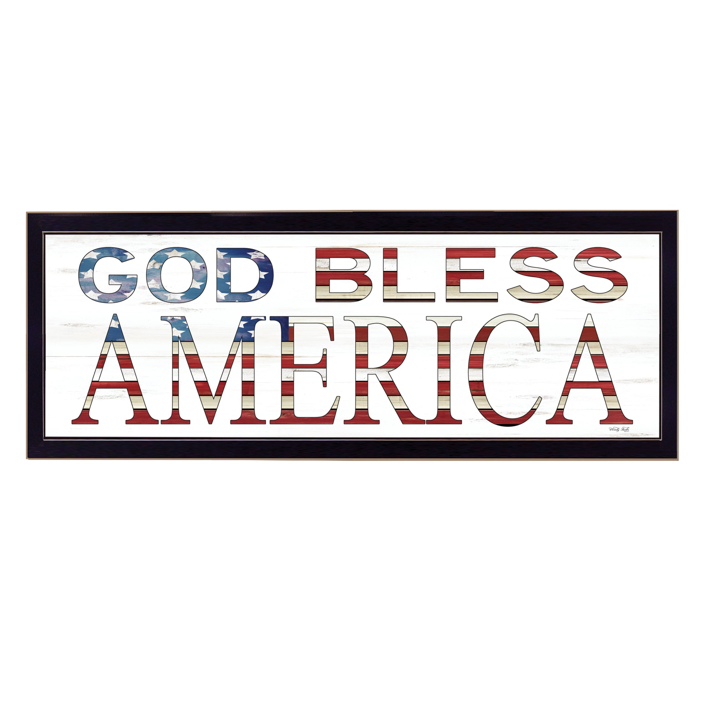 "God Bless America" by Cindy Jacobs, Ready to Hang Framed Print, Black Frame--1