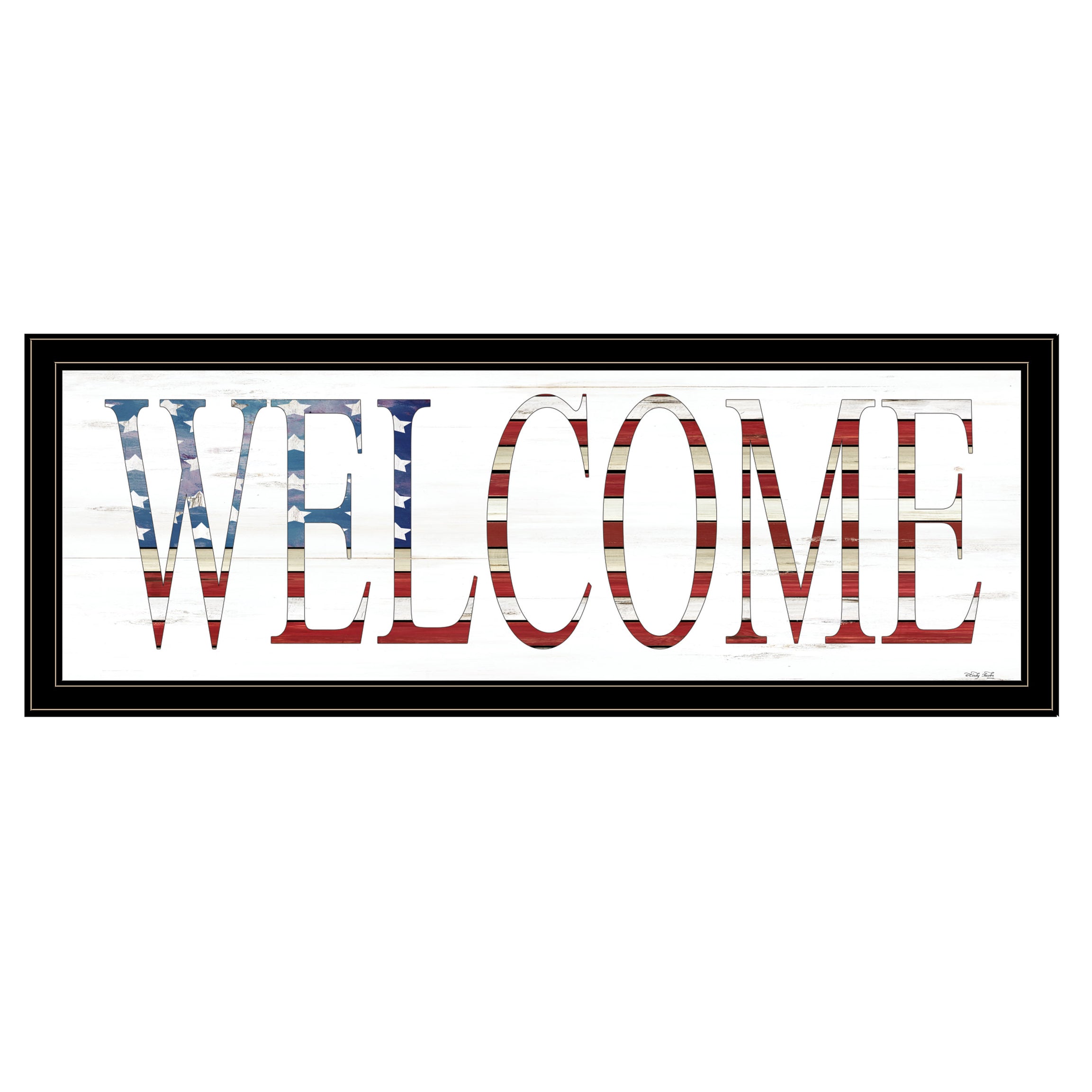 "Patriotic Welcome" by Cindy Jacobs, Ready to Hang Framed Print, Black Frame--1