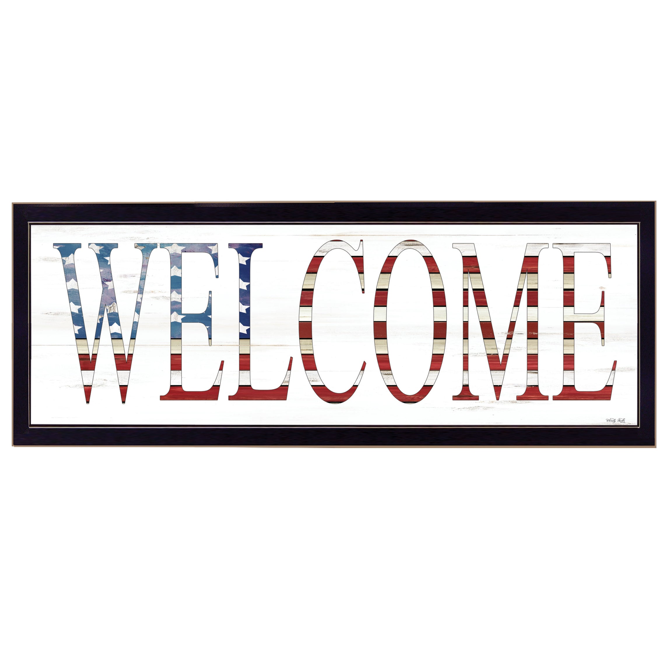 "Patriotic Welcome" by Cindy Jacobs, Ready to Hang Framed Print, Black Frame--1