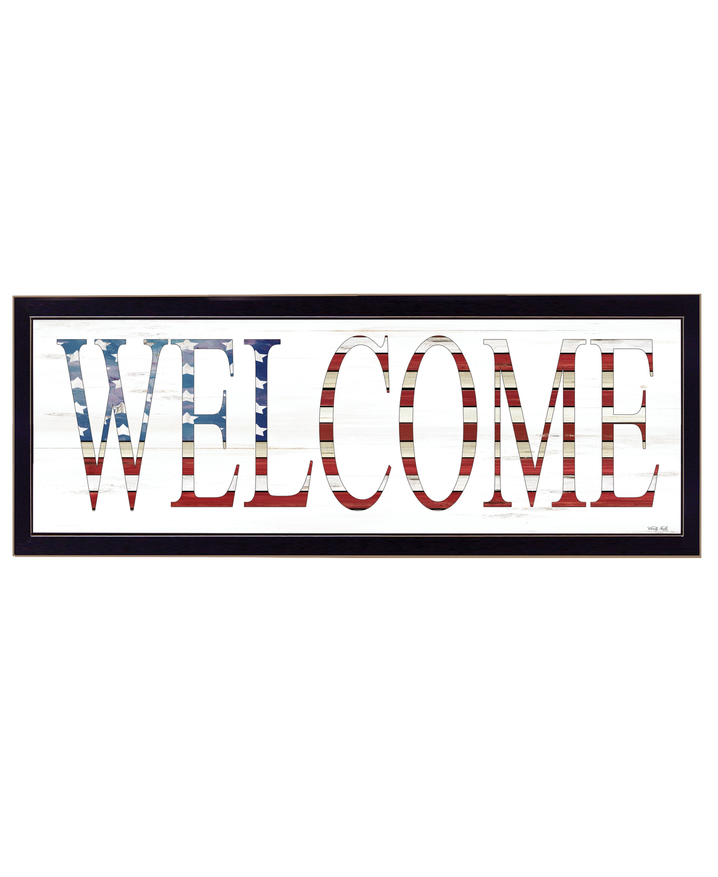 "Patriotic Welcome" by Cindy Jacobs, Ready to Hang Framed Print, Black Frame--1