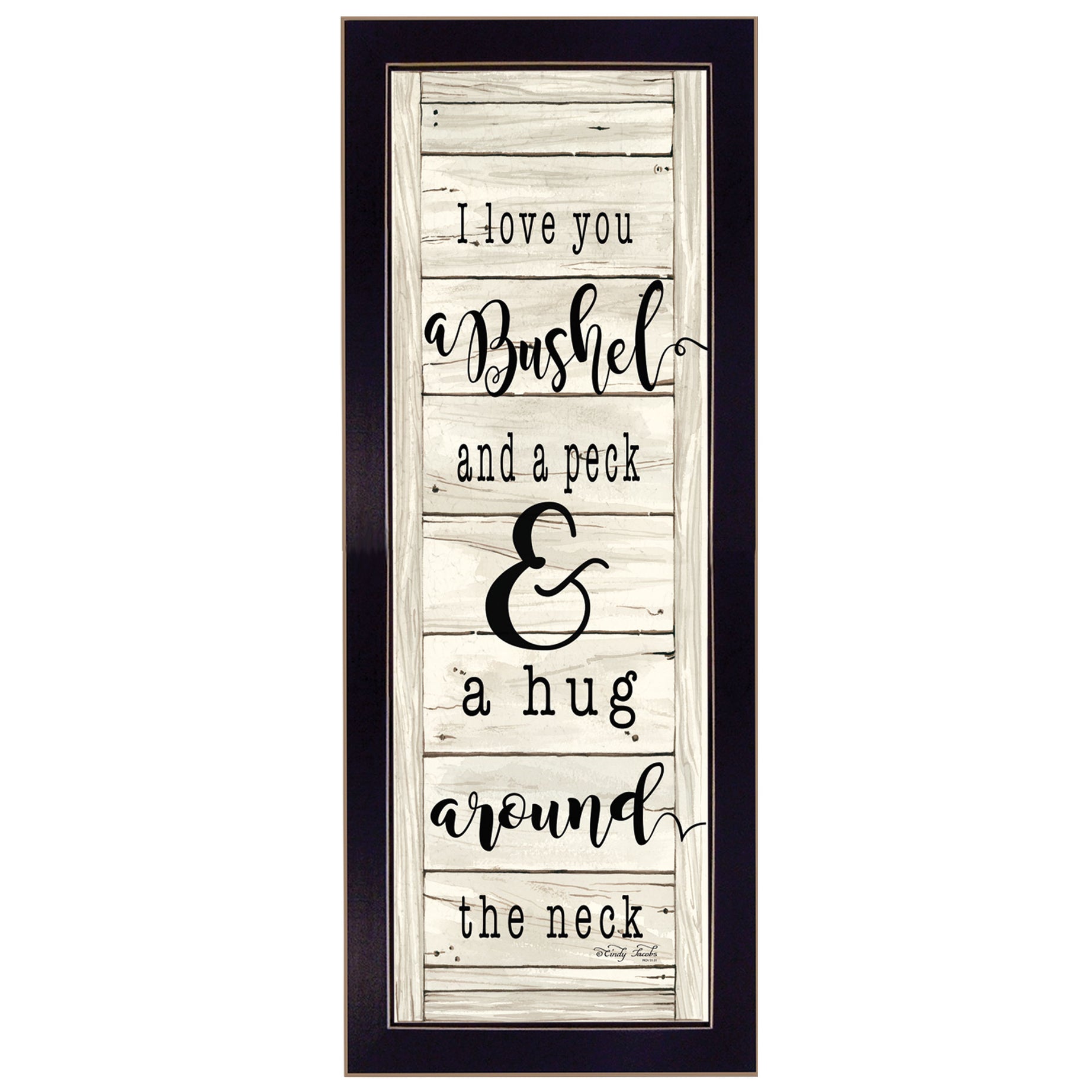 "Hug Around the Neck" By Cindy Jacobs, Printed Wall Art, Ready To Hang Framed Poster, Black Frame--1