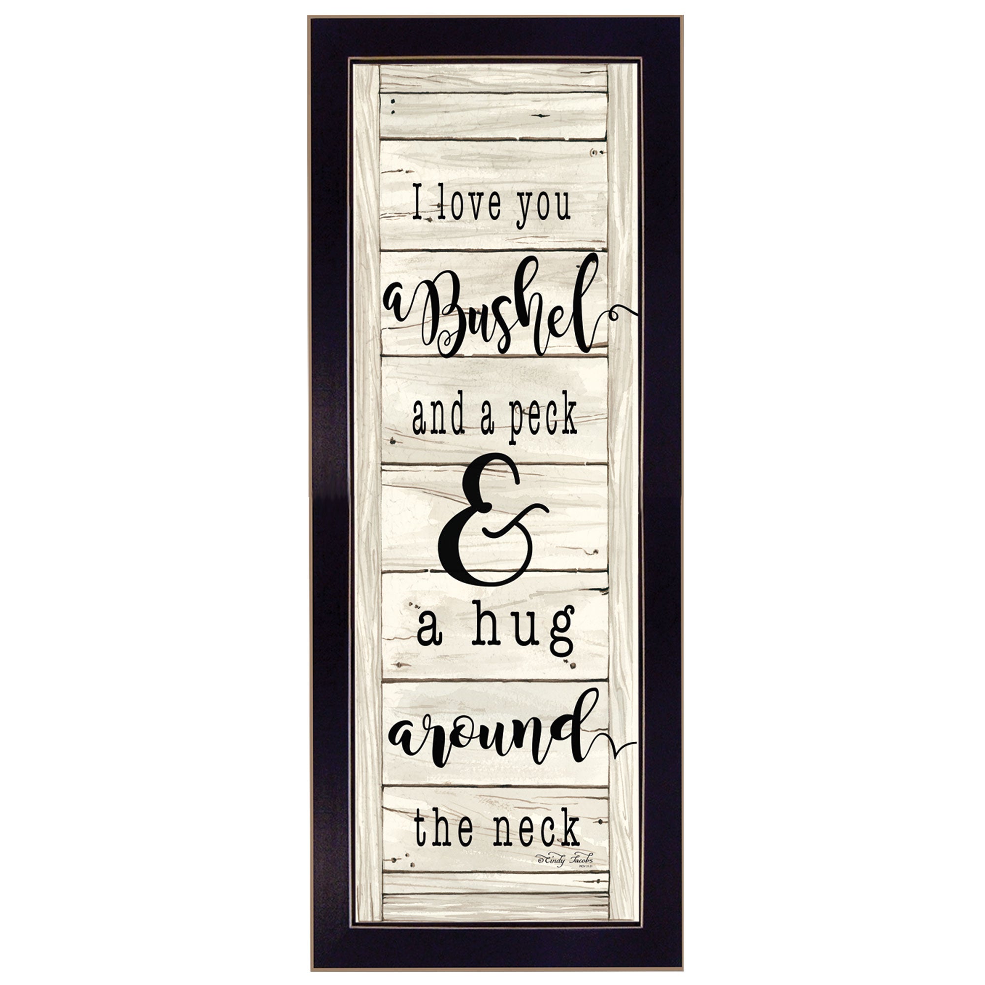 "Hug Around the Neck" By Cindy Jacobs, Printed Wall Art, Ready To Hang Framed Poster, Black Frame--1