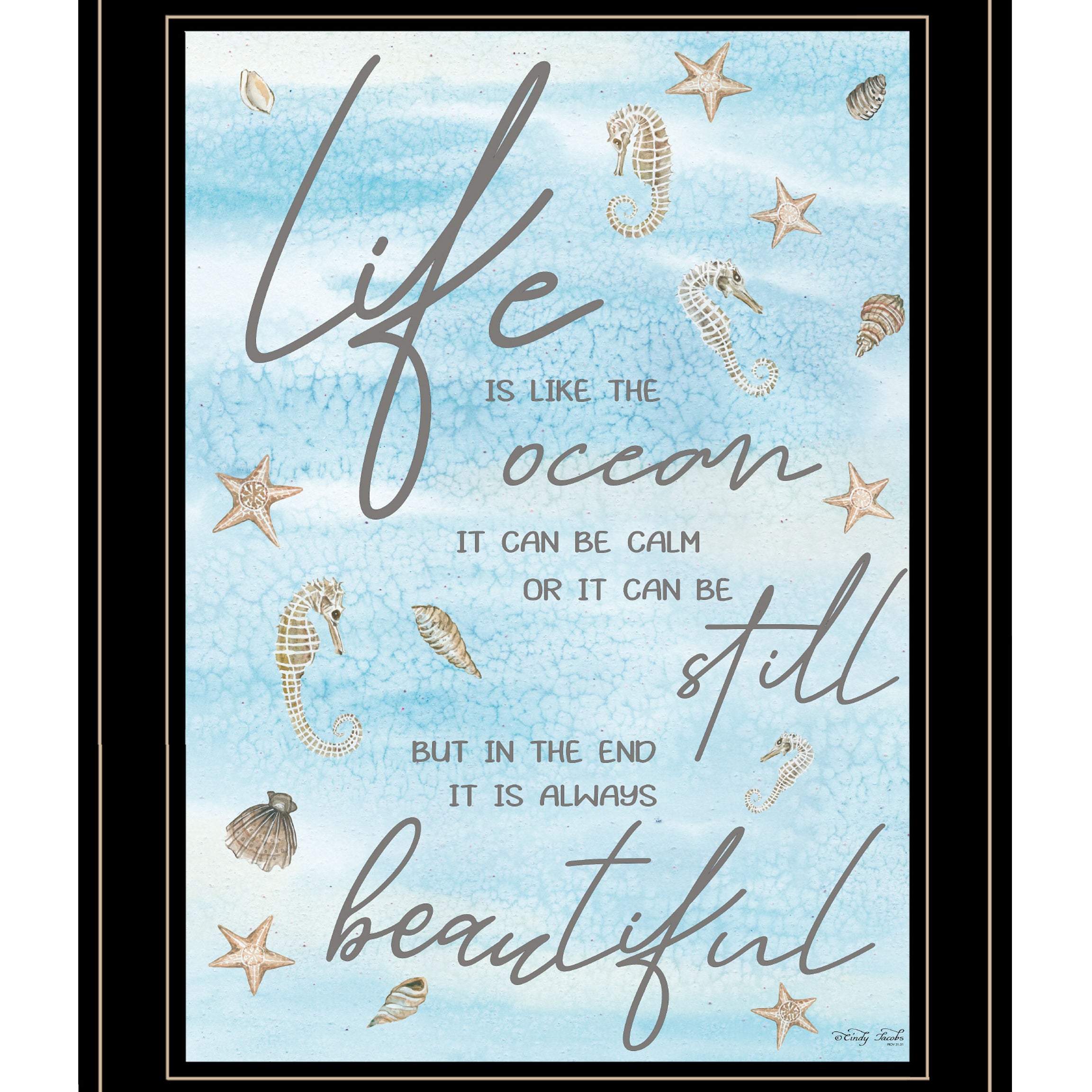 "Life is Like" by Cindy Jacobs, Ready to Hang Framed Print, Black Frame--1