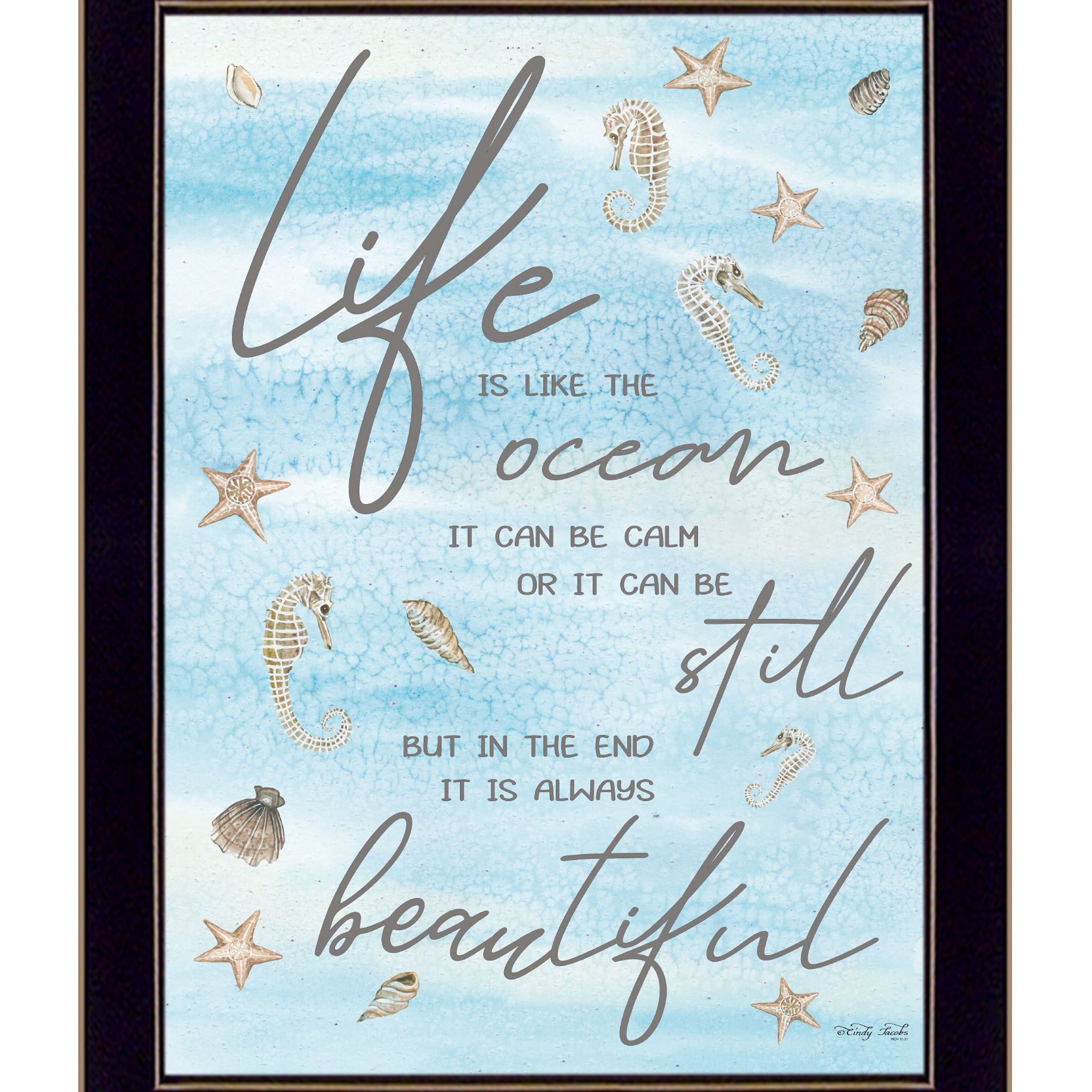 "Life is Like" by Cindy Jacobs, Ready to Hang Framed Print, Black Frame--1