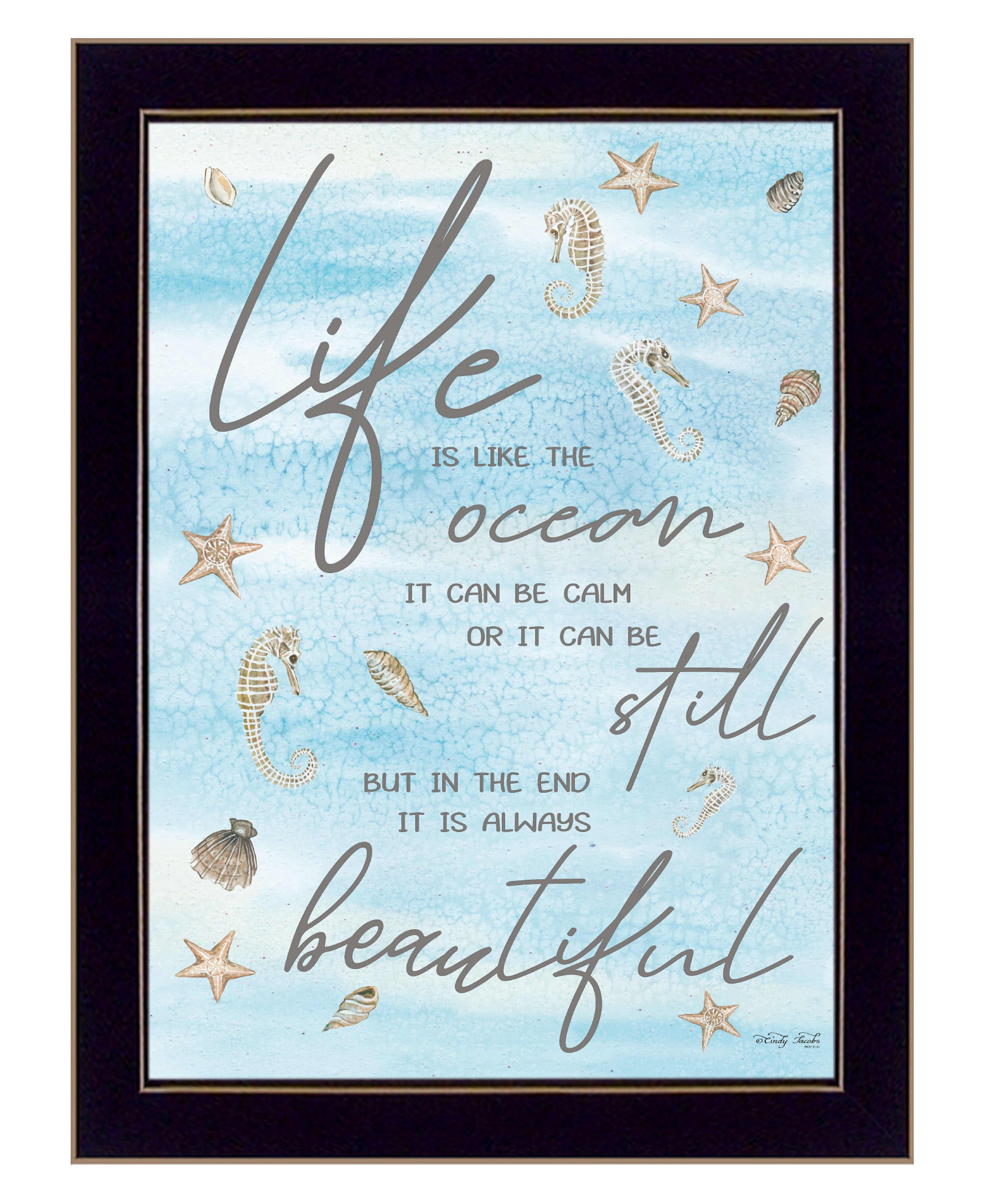 "Life is Like" by Cindy Jacobs, Ready to Hang Framed Print, Black Frame--1