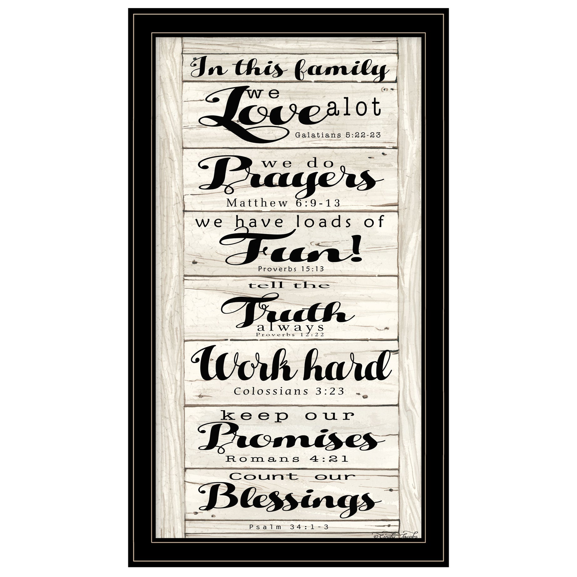 "In this Family" by Cindy Jacobs, Ready to Hang Framed Print, Black Frame--1