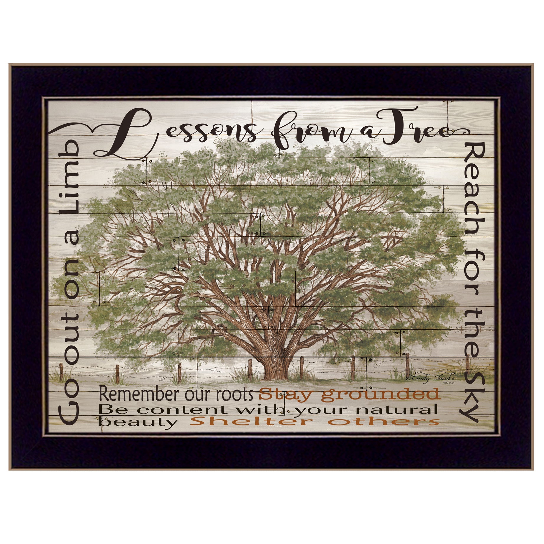 "Lessons from a Tree" by Cindy Jacobs, Ready to Hang Framed Print, Black Frame--1