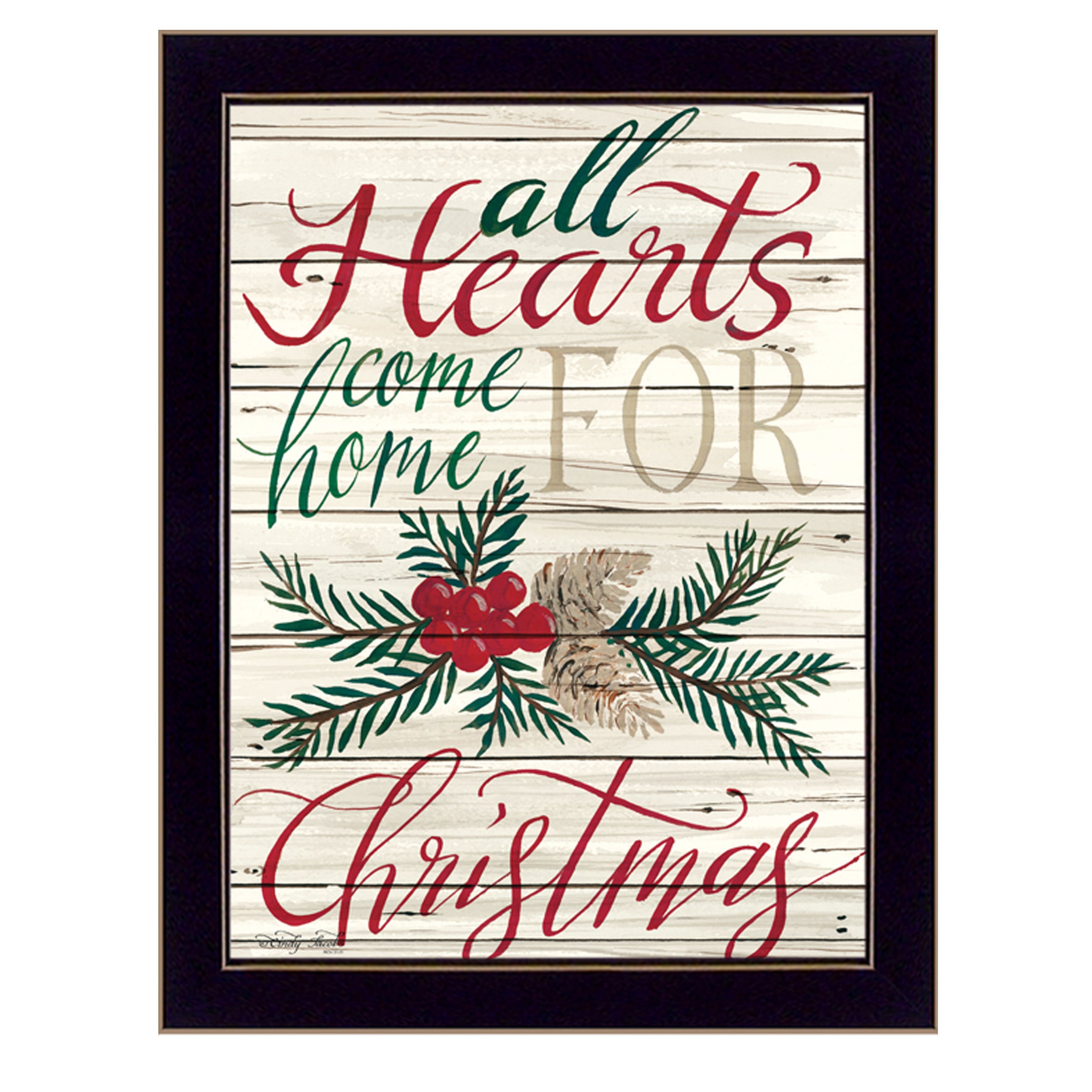 "Home For Christmas" by Artisan Cindy Jacobs, Ready to Hang Framed Print, Black Frame--1