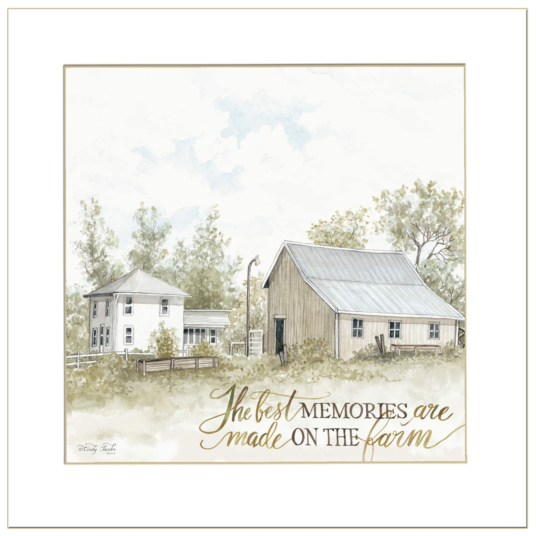 "The Best Memories" by Cindy Jacobs, Ready to Hang Framed Print, White Frame--1