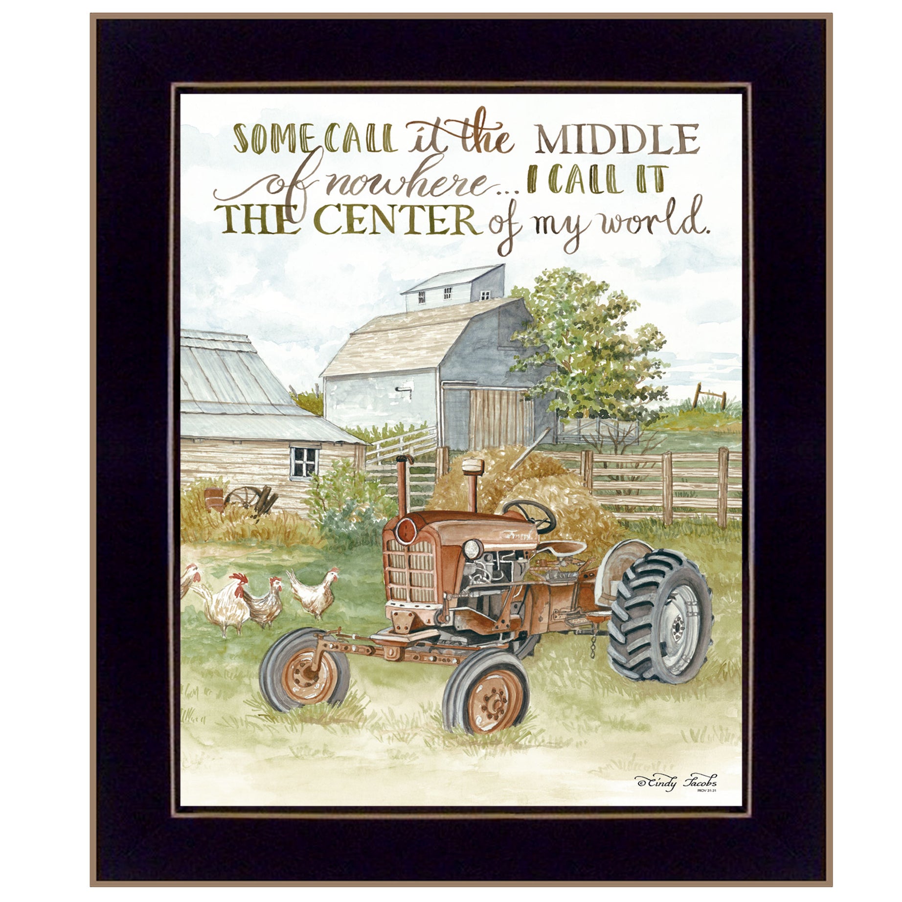 "Center of My World" by Cindy Jacobs, Ready to Hang Framed Print, Black Frame--1