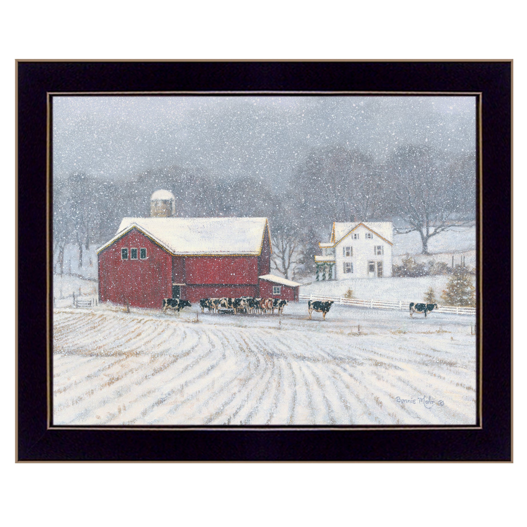 "The Home Place" by Bonnie Mohr, Ready to Hang Framed Print, Black Window-Style Frame--1