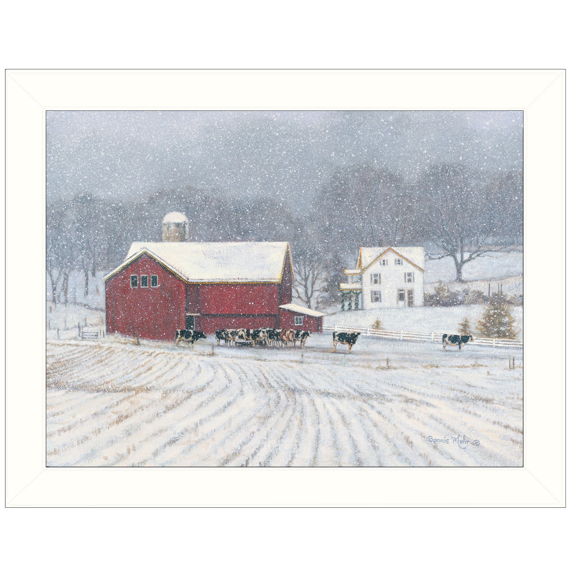 "The Home Place" by Bonnie Mohr, Ready to Hang Framed Print, White Window-Style Frame--1