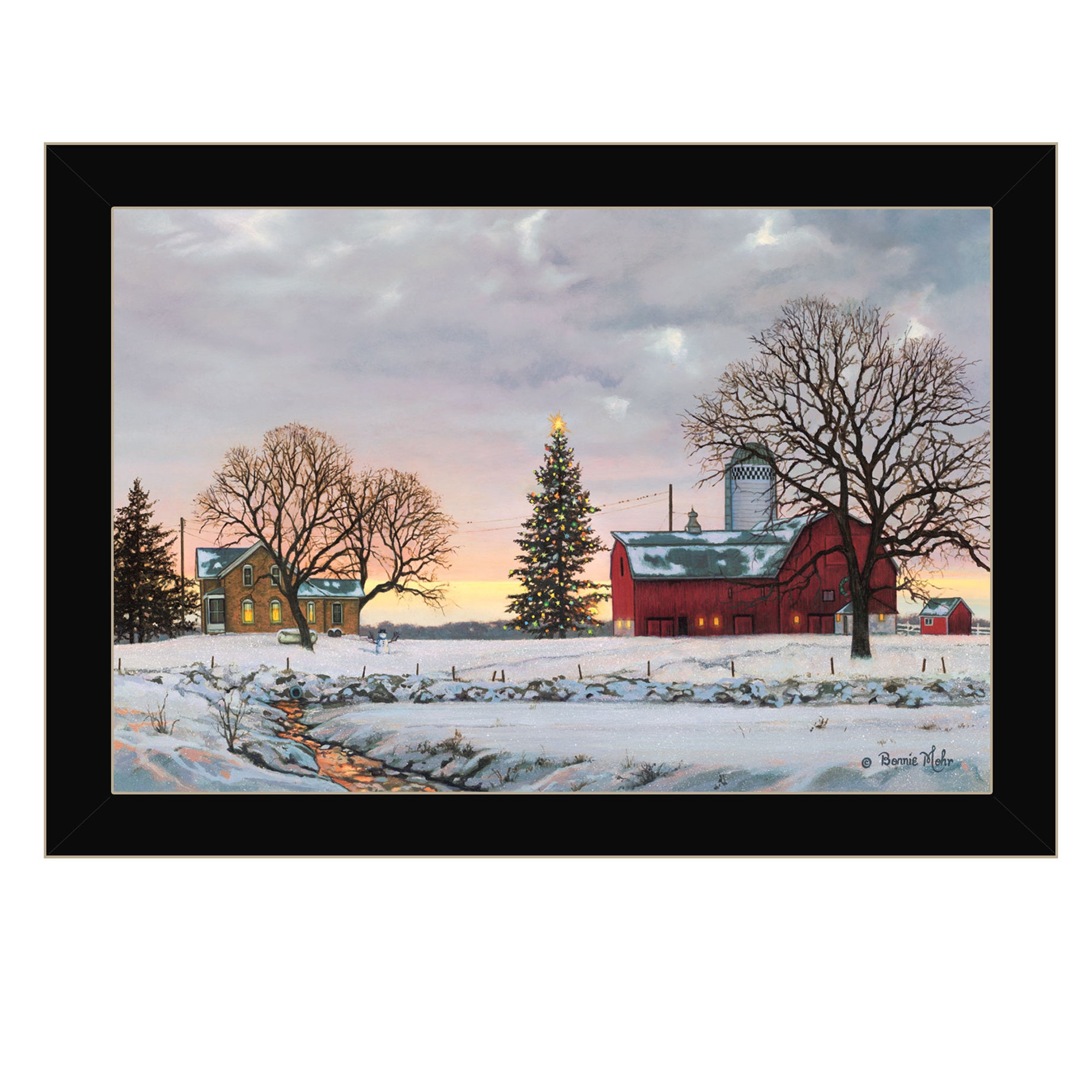 "Morning Calls" by Artisan Bonnie Mohr , Ready to Hang Framed Print, Black Frame--1