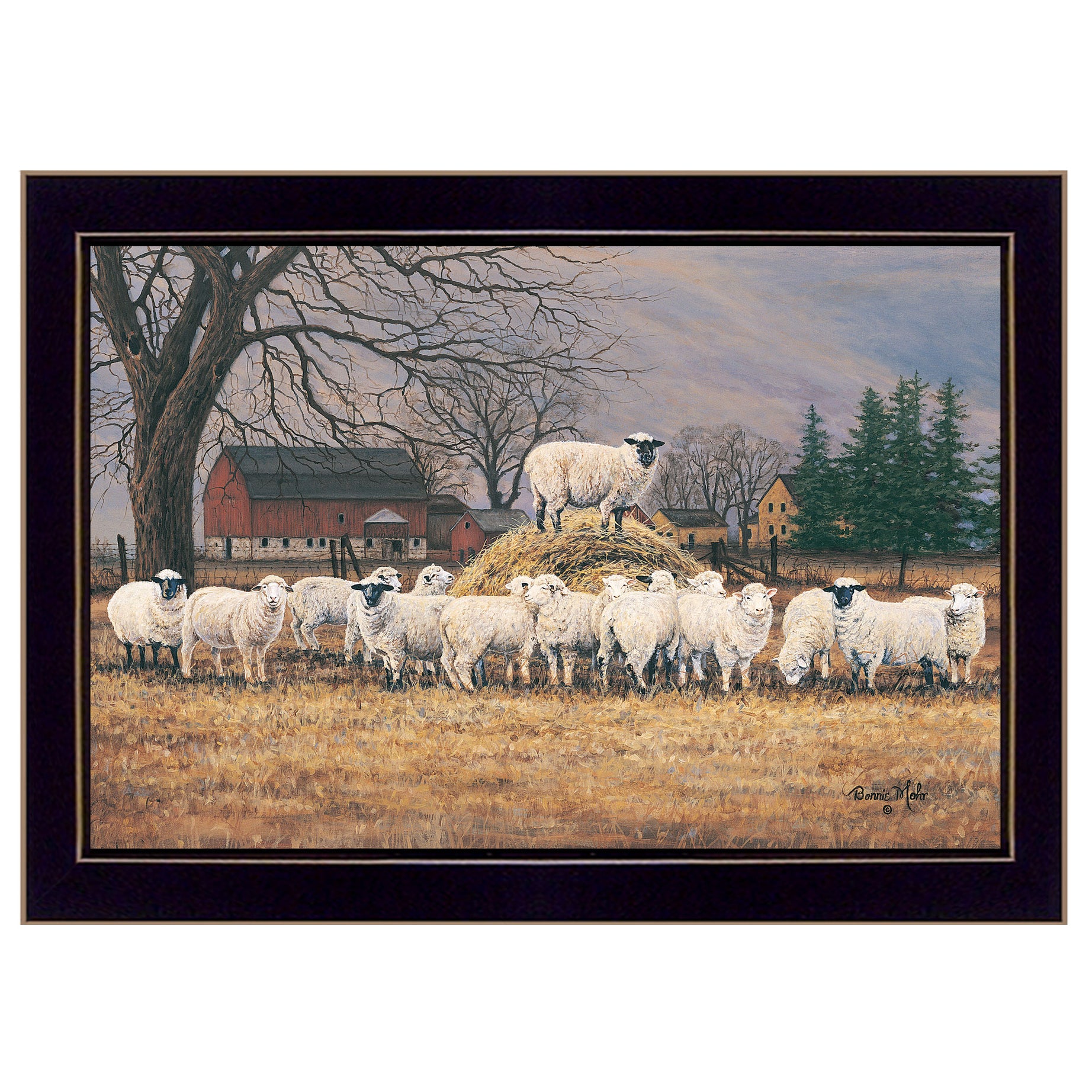 "Wool Gathering" by Bonnie Mohr, Ready to Hang Framed Print, Black Frame--1