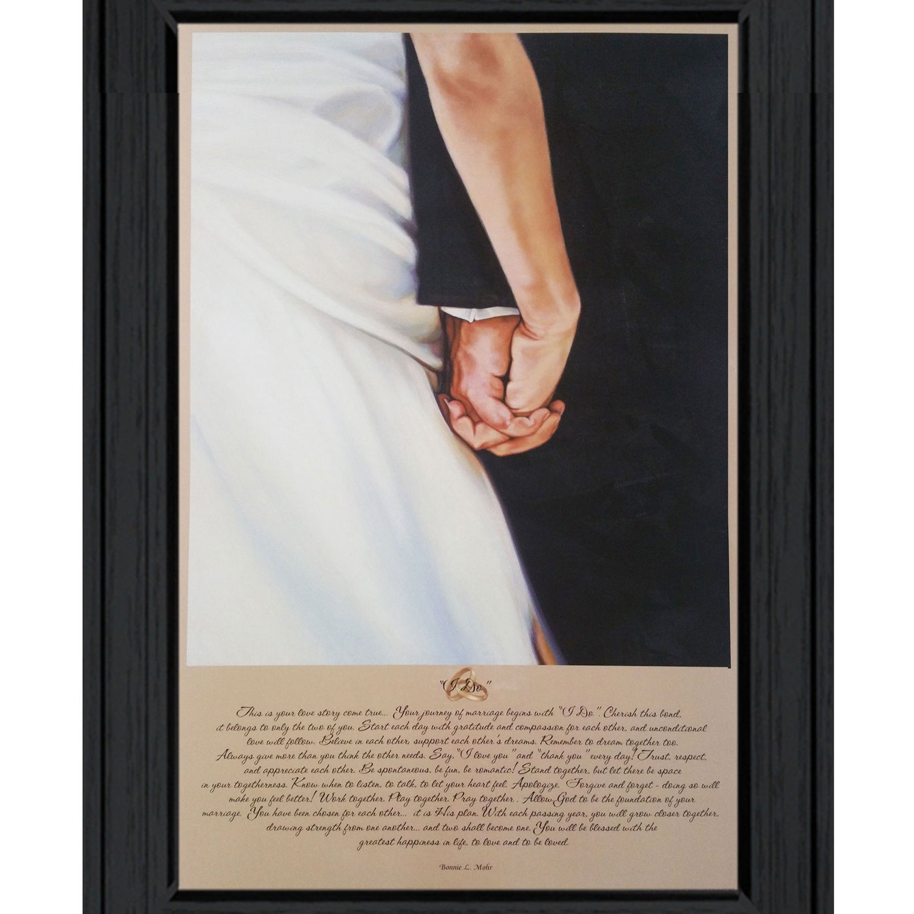 "I DO" by Artisan Bonnie Mohr , Ready to Hang Framed Print, Black Frame--1