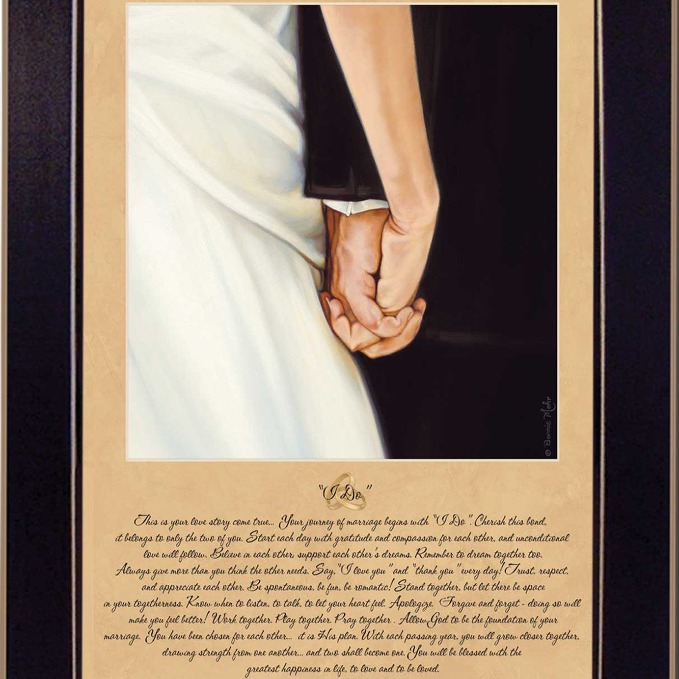 "I Do" By Bonnie Mohr, Printed Wall Art, Ready To Hang Framed Poster, Black Frame--1