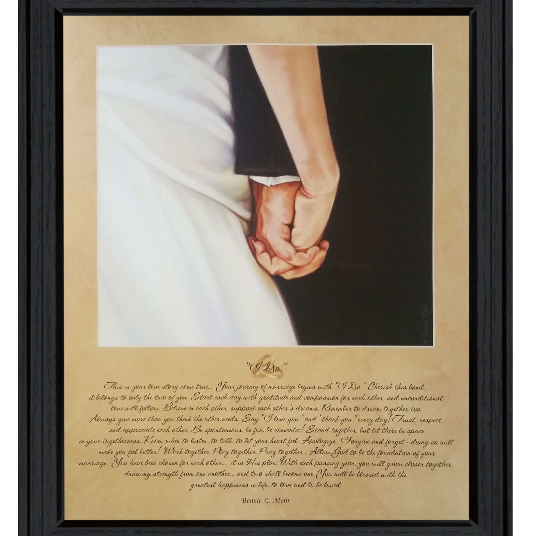 "I DO" by Artisan Bonnie Mohr , Ready to Hang Framed Print, Black Frame--1