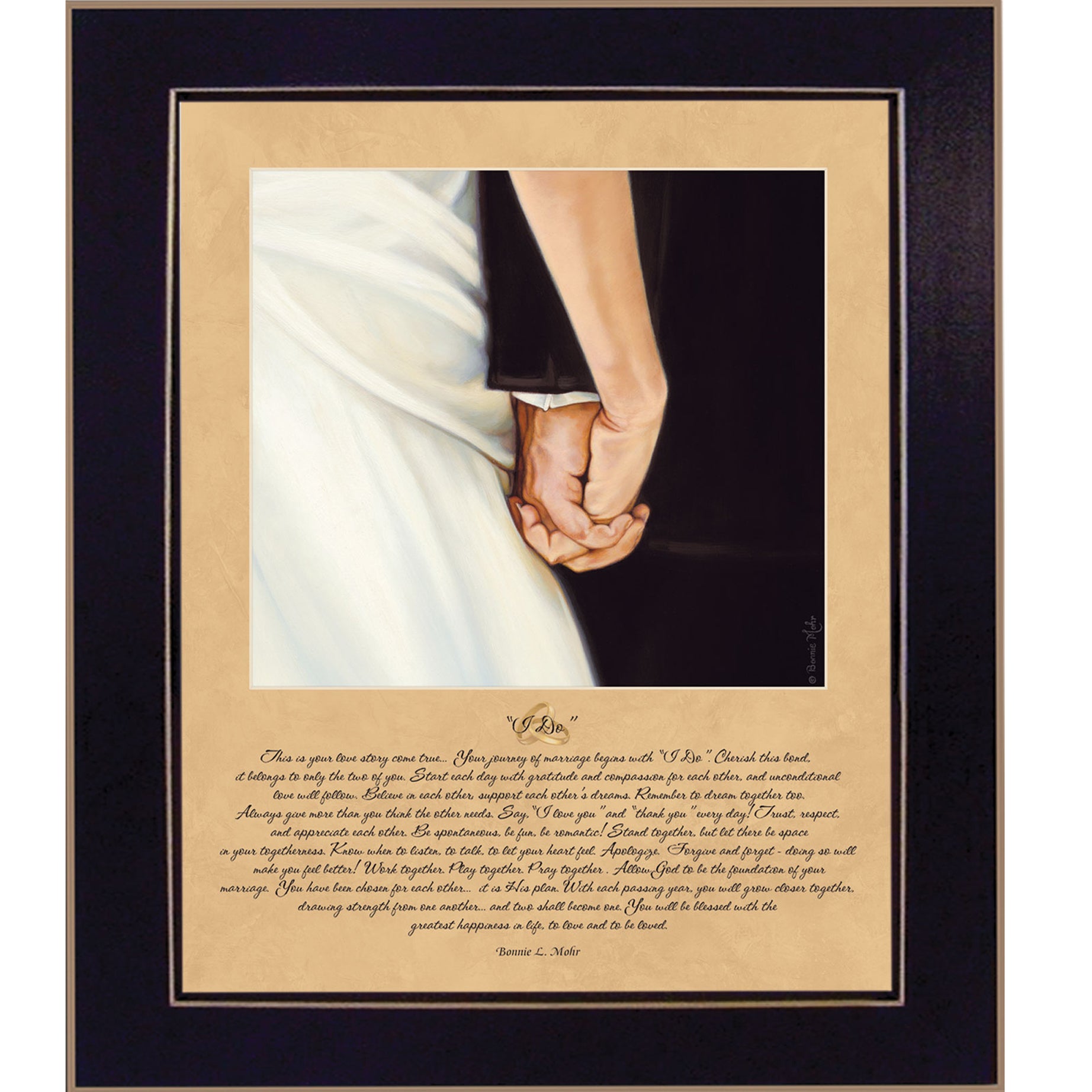 "I Do" By Bonnie Mohr, Printed Wall Art, Ready To Hang Framed Poster, Black Frame--1