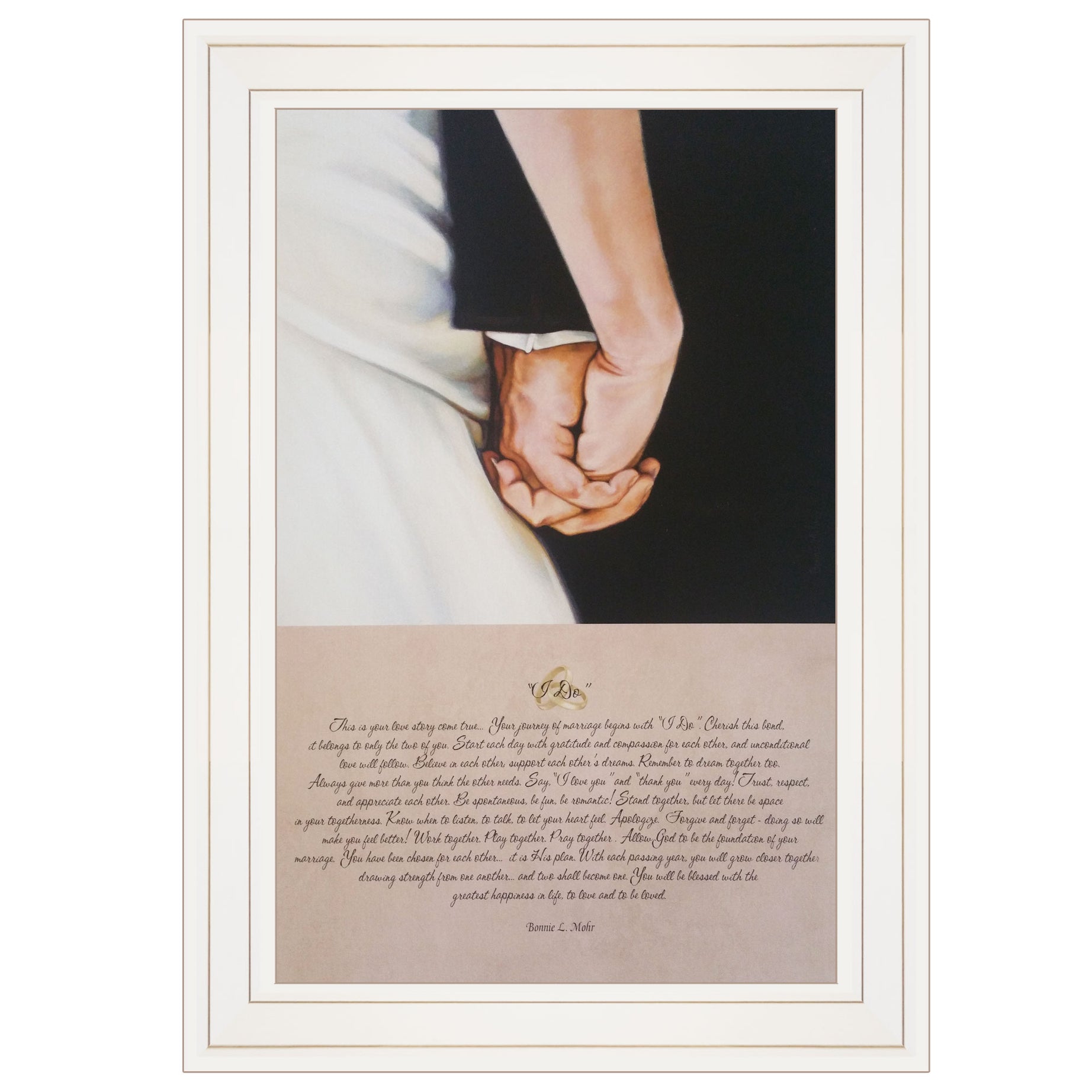 "I DO" by Artisan Bonnie Mohr , Ready to Hang Framed Print, White Frame--1