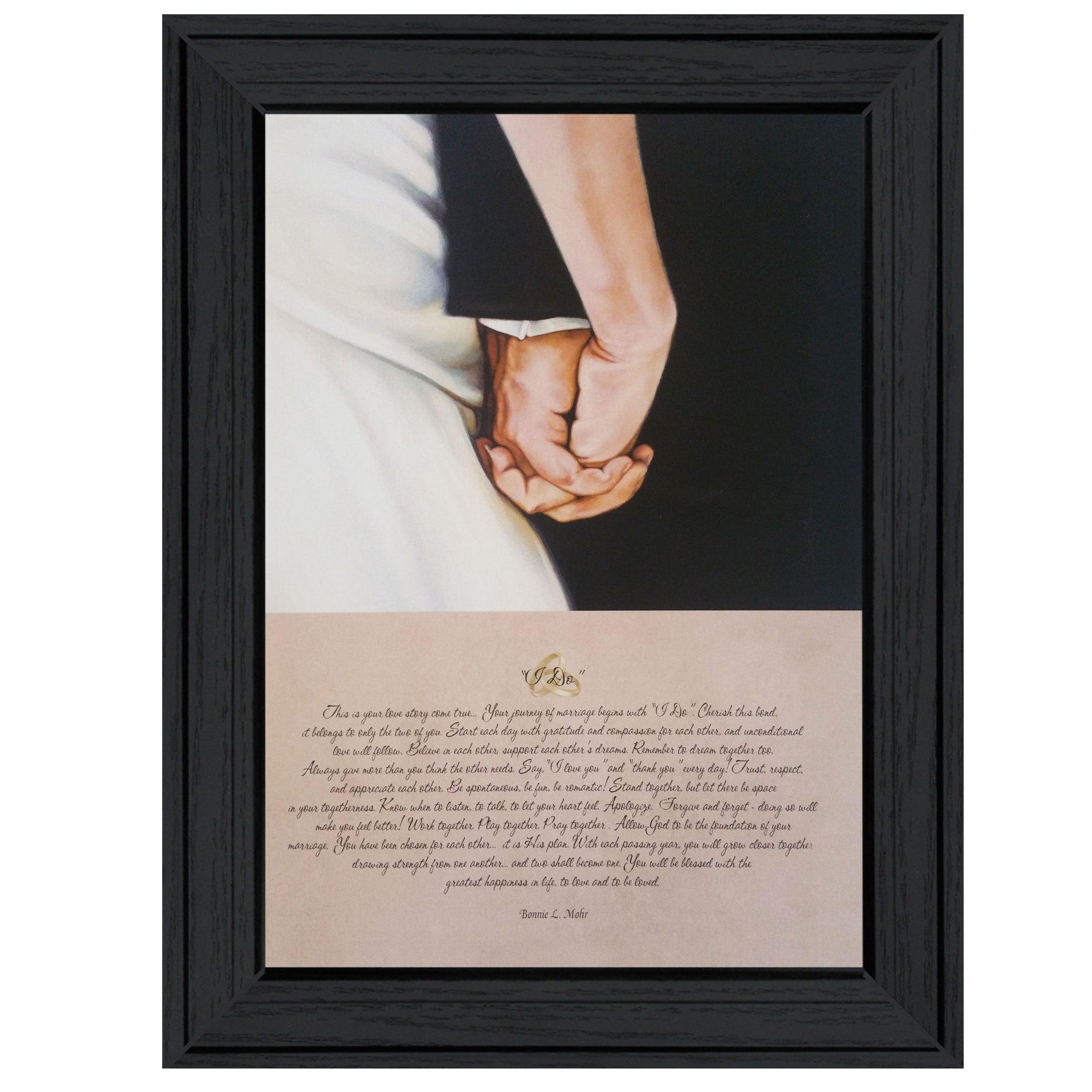 "I DO" by Artisan Bonnie Mohr , Ready to Hang Framed Print, Black Frame--1