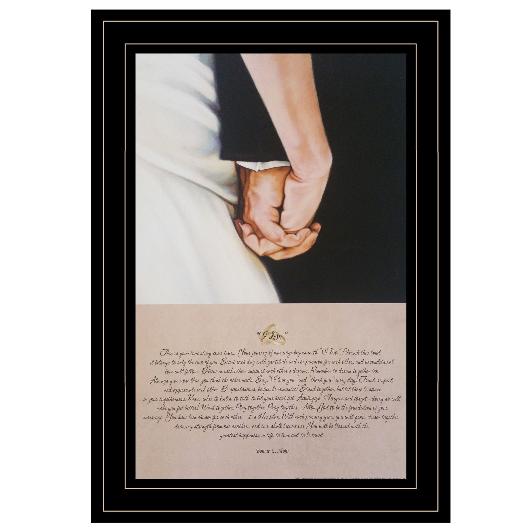 "I DO" by Artisan Bonnie Mohr , Ready to Hang Framed Print, Black Frame--1