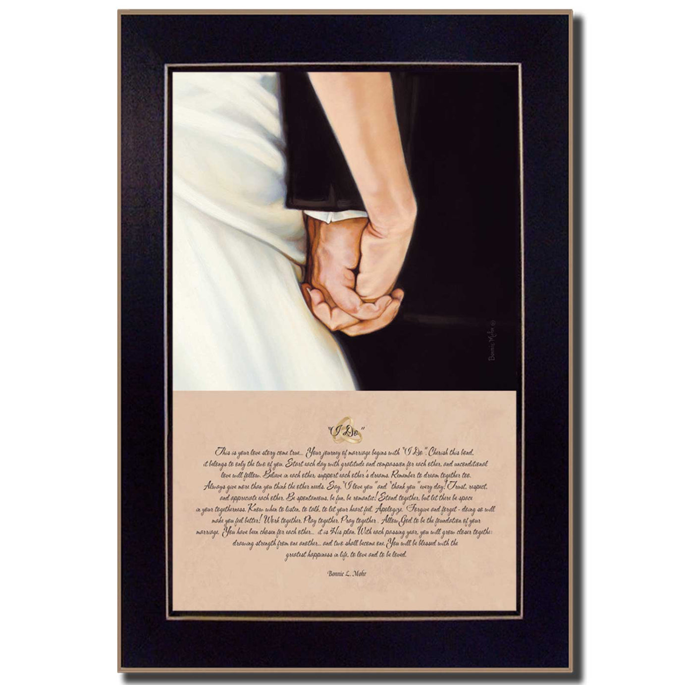 "I Do" By Bonnie Mohr, Printed Wall Art, Ready To Hang Framed Poster, Black Frame--1