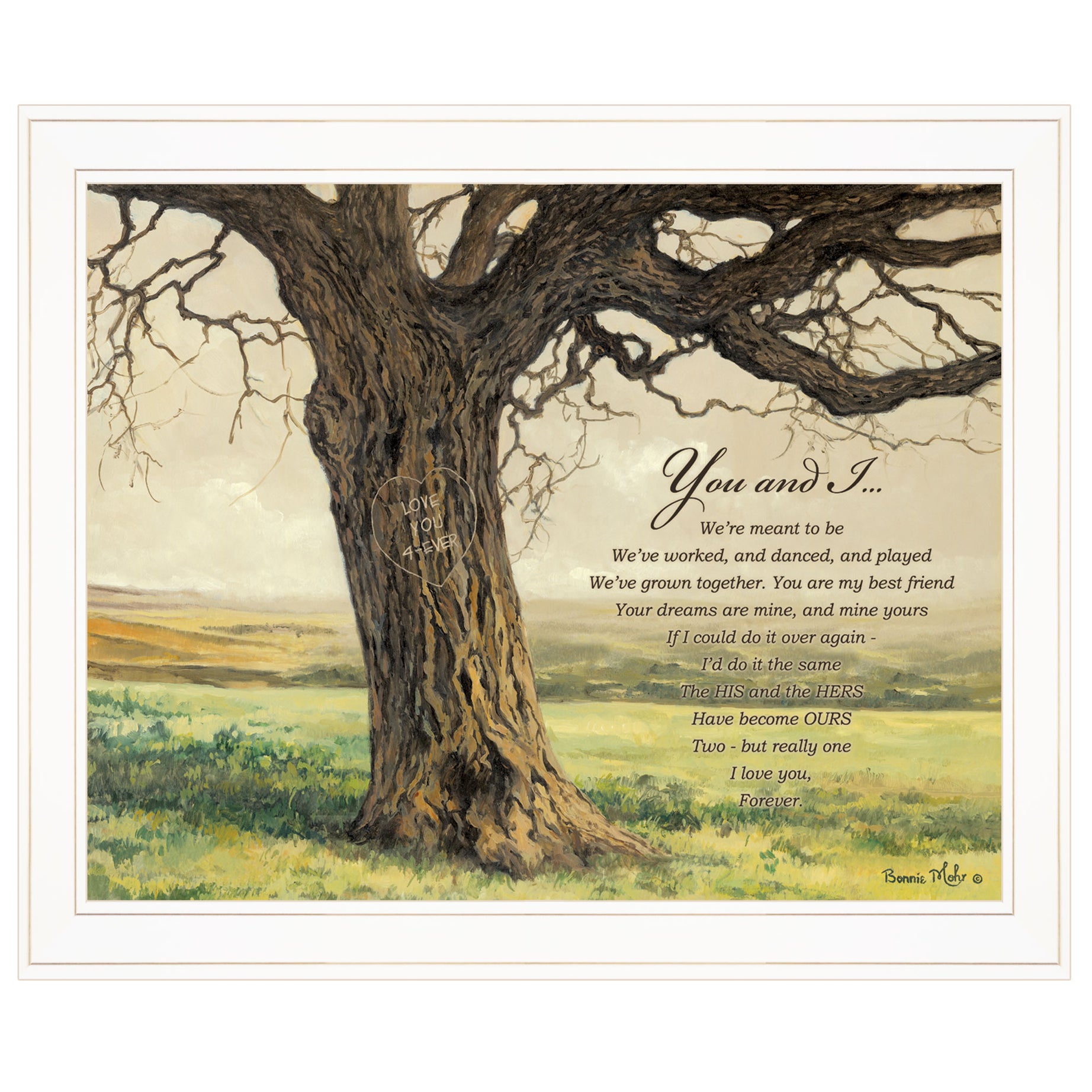 "Forever" By Bonnie Mohr, Ready to Hang Framed Print, White Frame--1