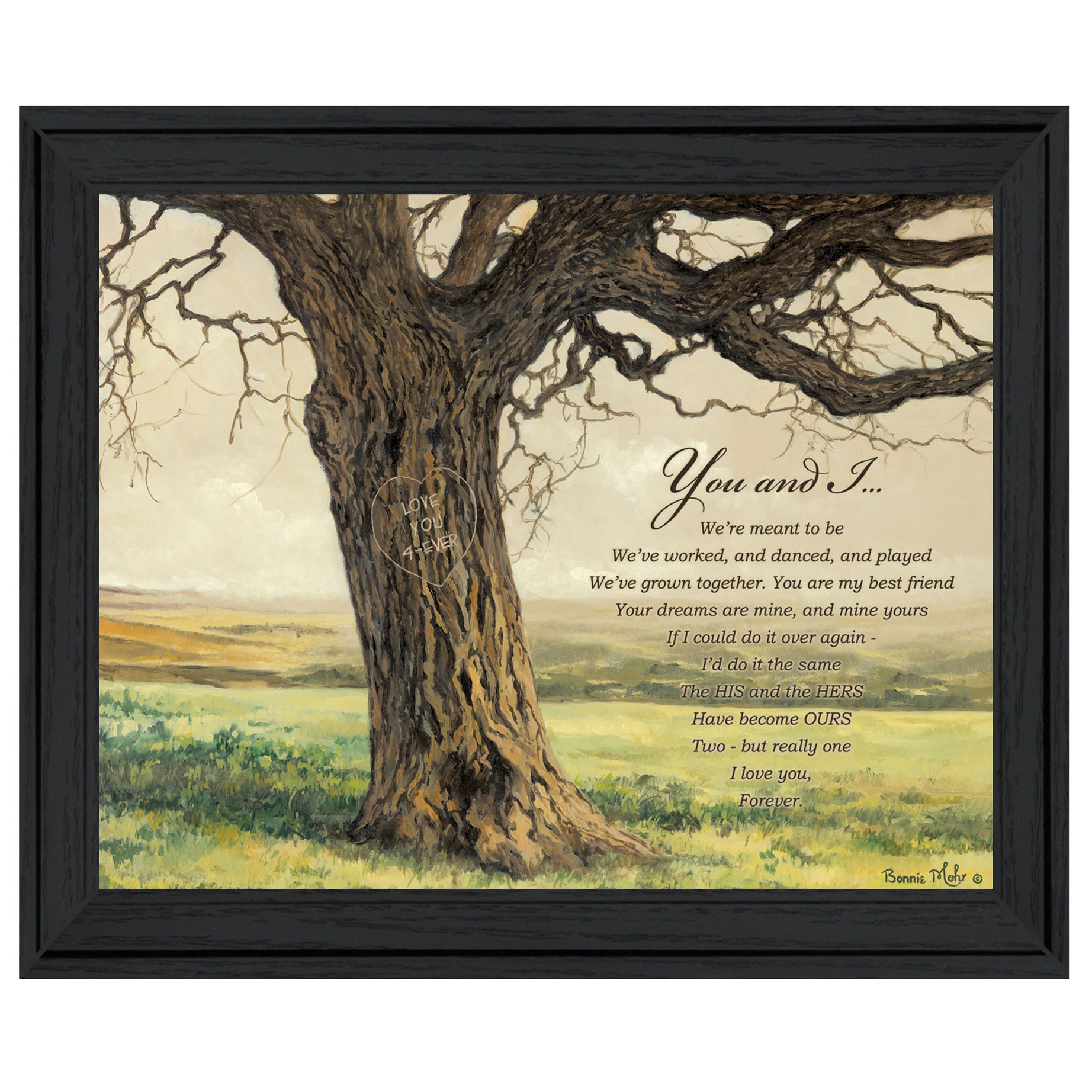 "Forever" By Bonnie Mohr, Ready to Hang Framed Print, Black Frame--1