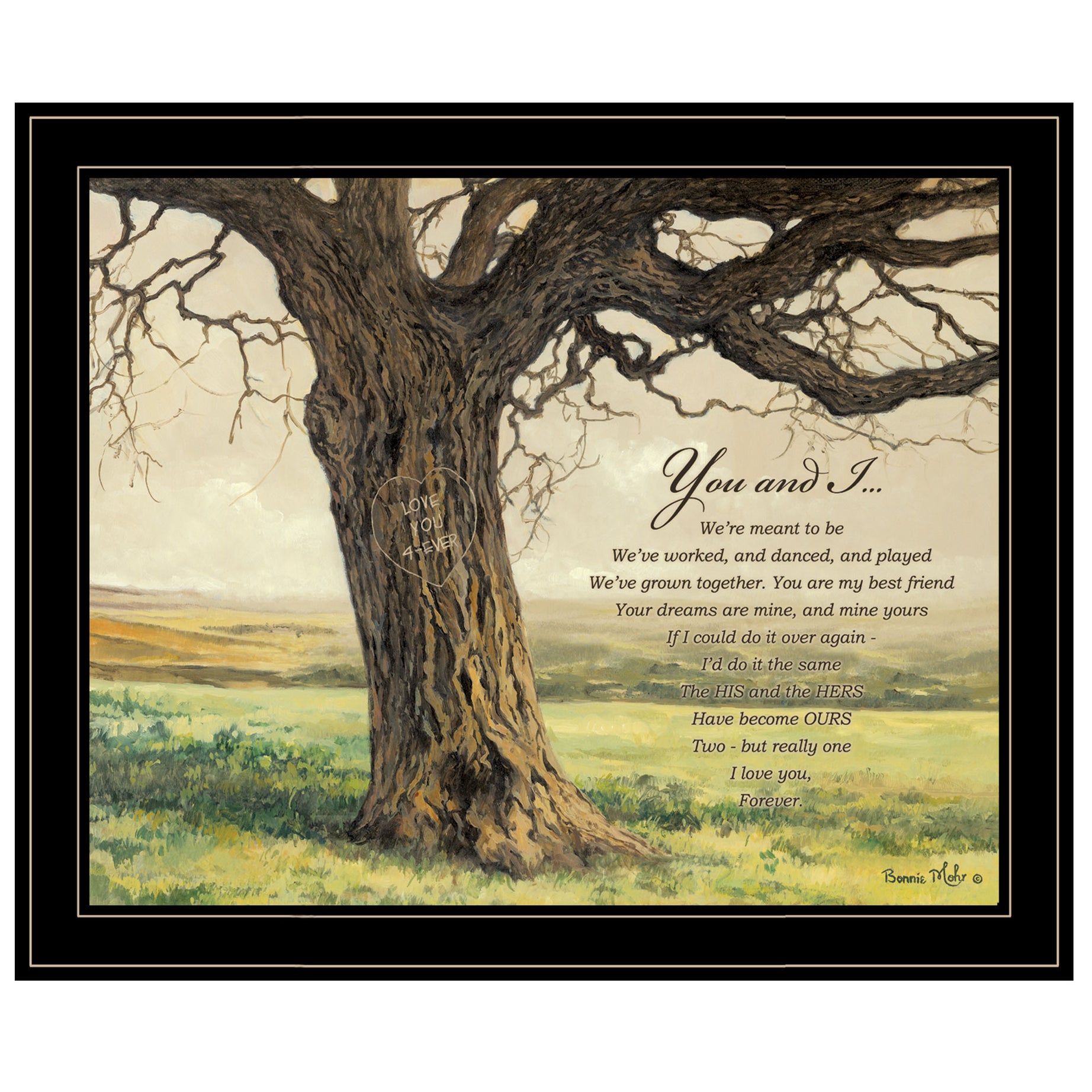 "Forever" By Bonnie Mohr, Ready to Hang Framed Print, Black Frame--1