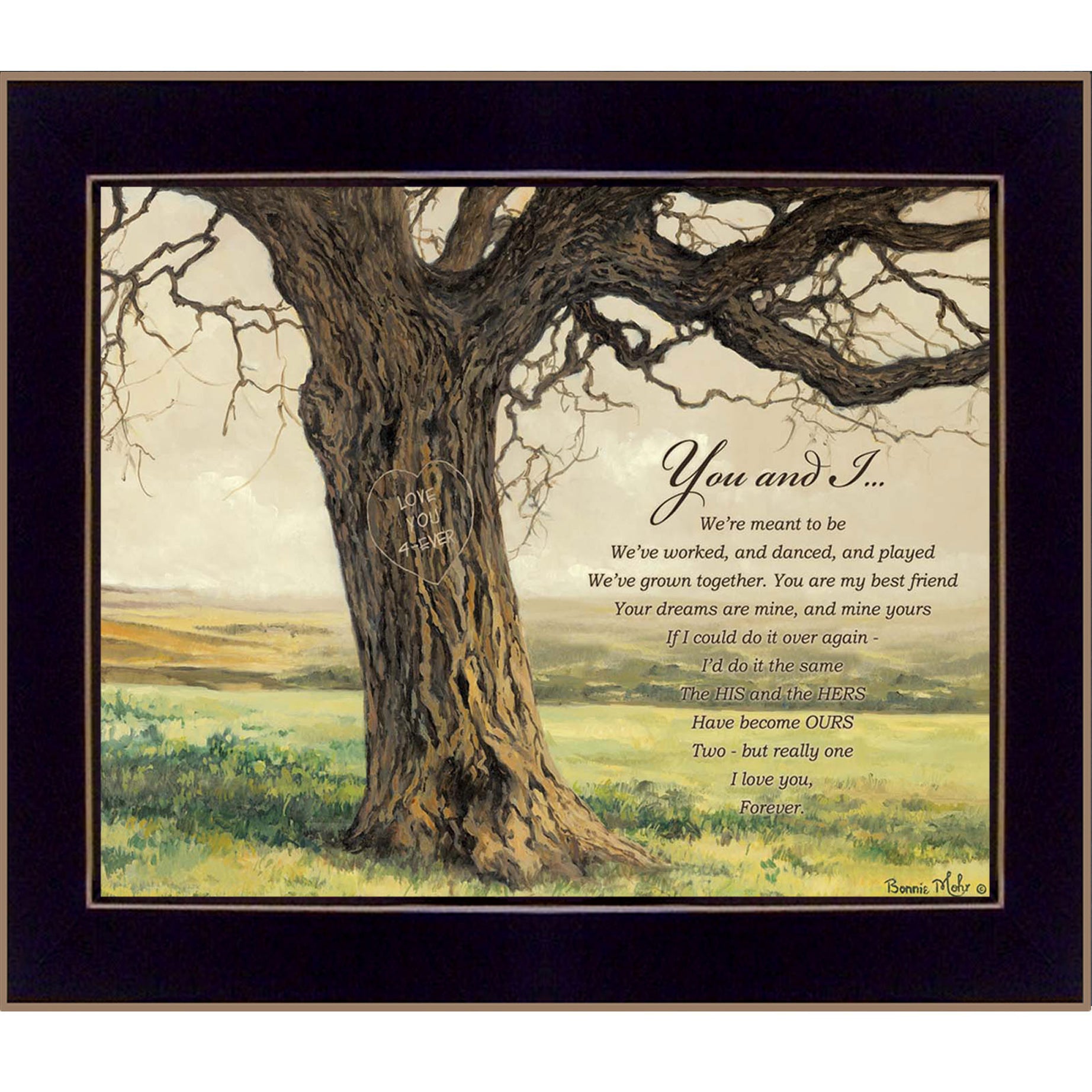 "Forever" By Bonnie Mohr, Printed Wall Art, Ready To Hang Framed Poster, Black Frame--1