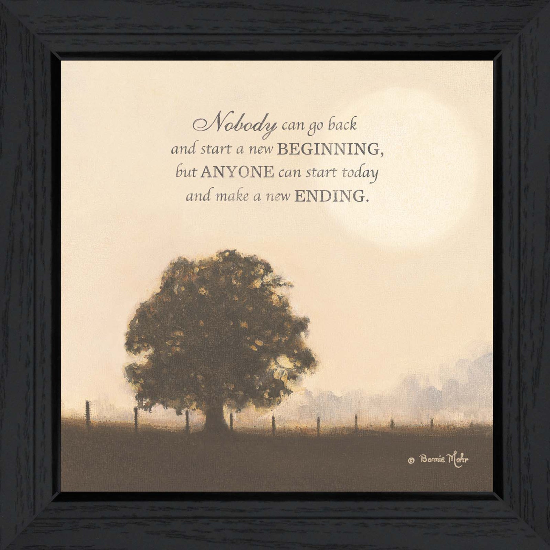 "New Ending" By Bonnie Mohr, Printed Wall Art, Ready To Hang Framed Poster, Black Frame--1