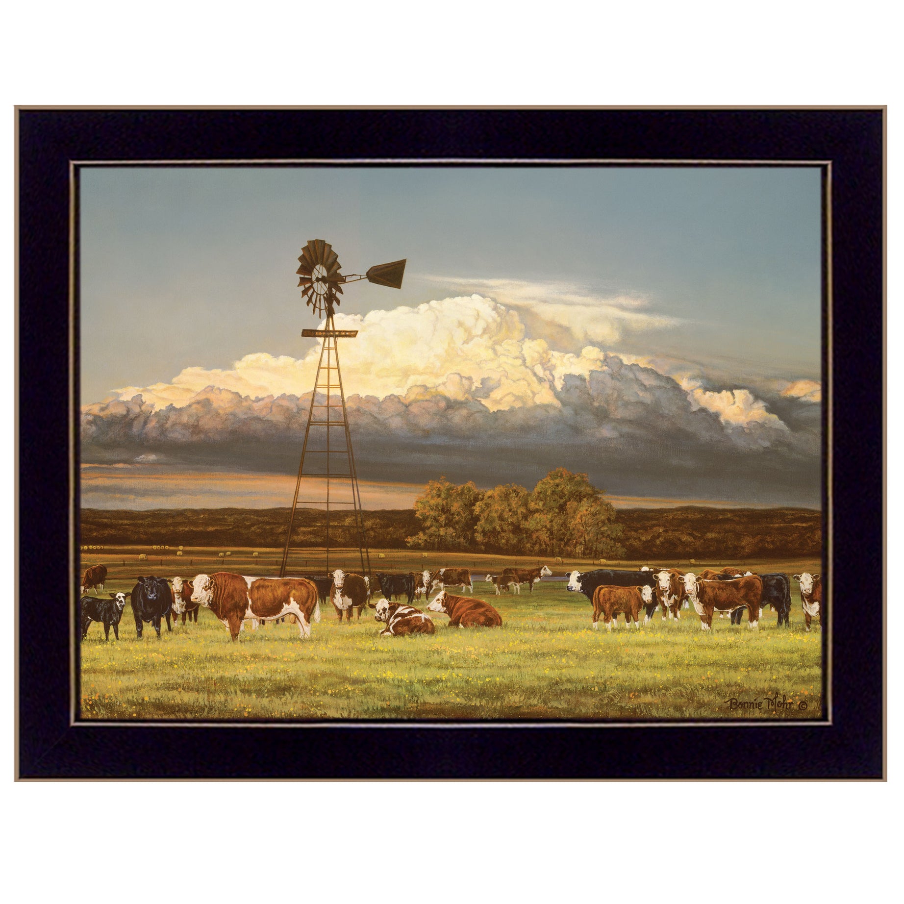 "Summer Pastures" by Bonnie Mohr, Ready to Hang Framed Print, Black Frame--1