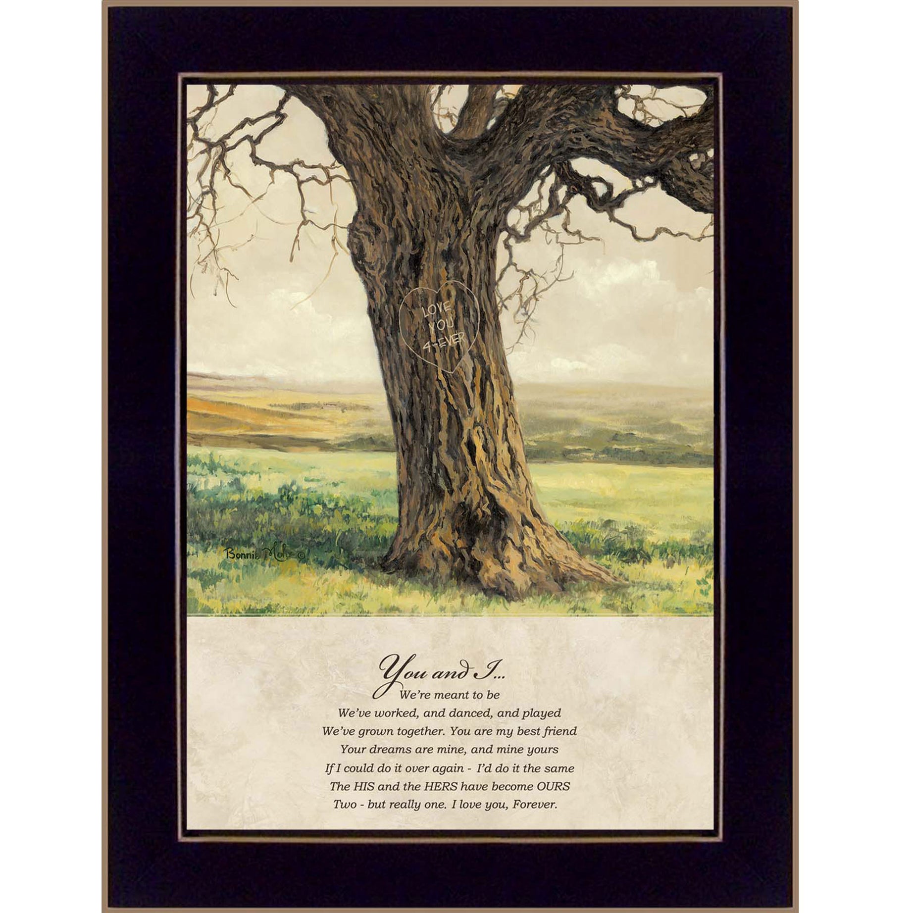 "Forever" By Bonnie Mohr, Printed Wall Art, Ready To Hang Framed Poster, Black Frame--1