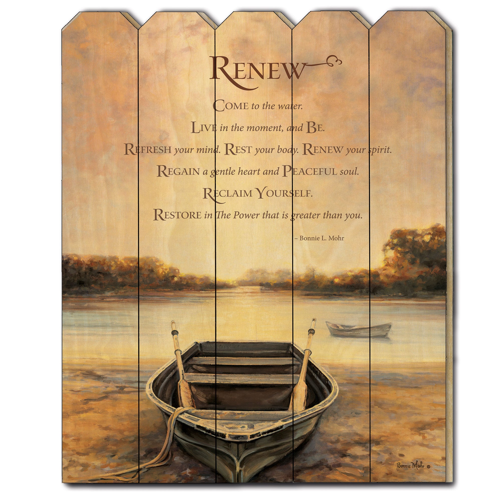 "Renew" by Bonnie Mohr, Printed Wall Art on a Wood Picket Fence--1