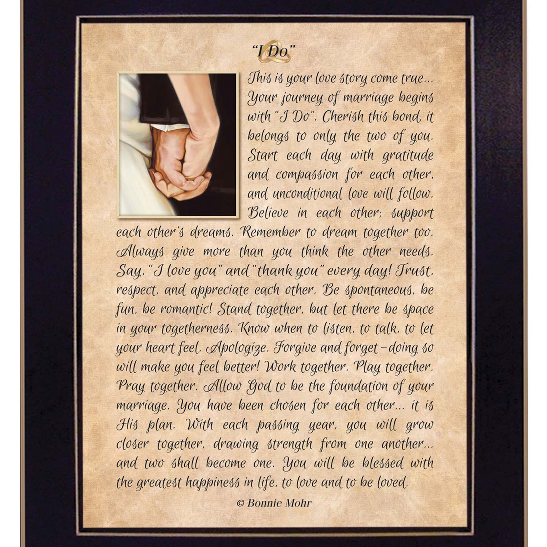 "I DO" by Artisan Bonnie Mohr , Ready to Hang Framed Print, Black Frame--1