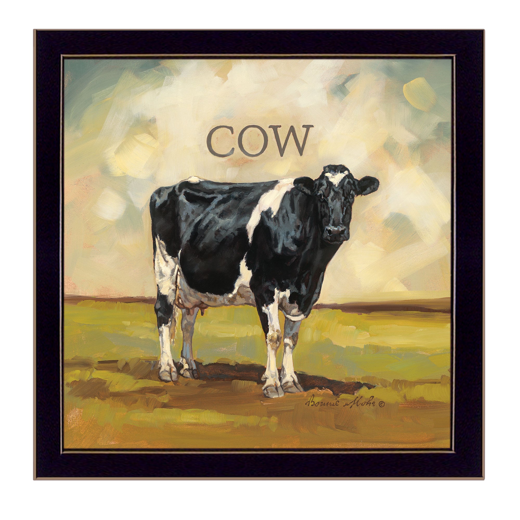 "Colby the Cow" by Bonnie Mohr, Ready to Hang Framed Print, Black Frame--1