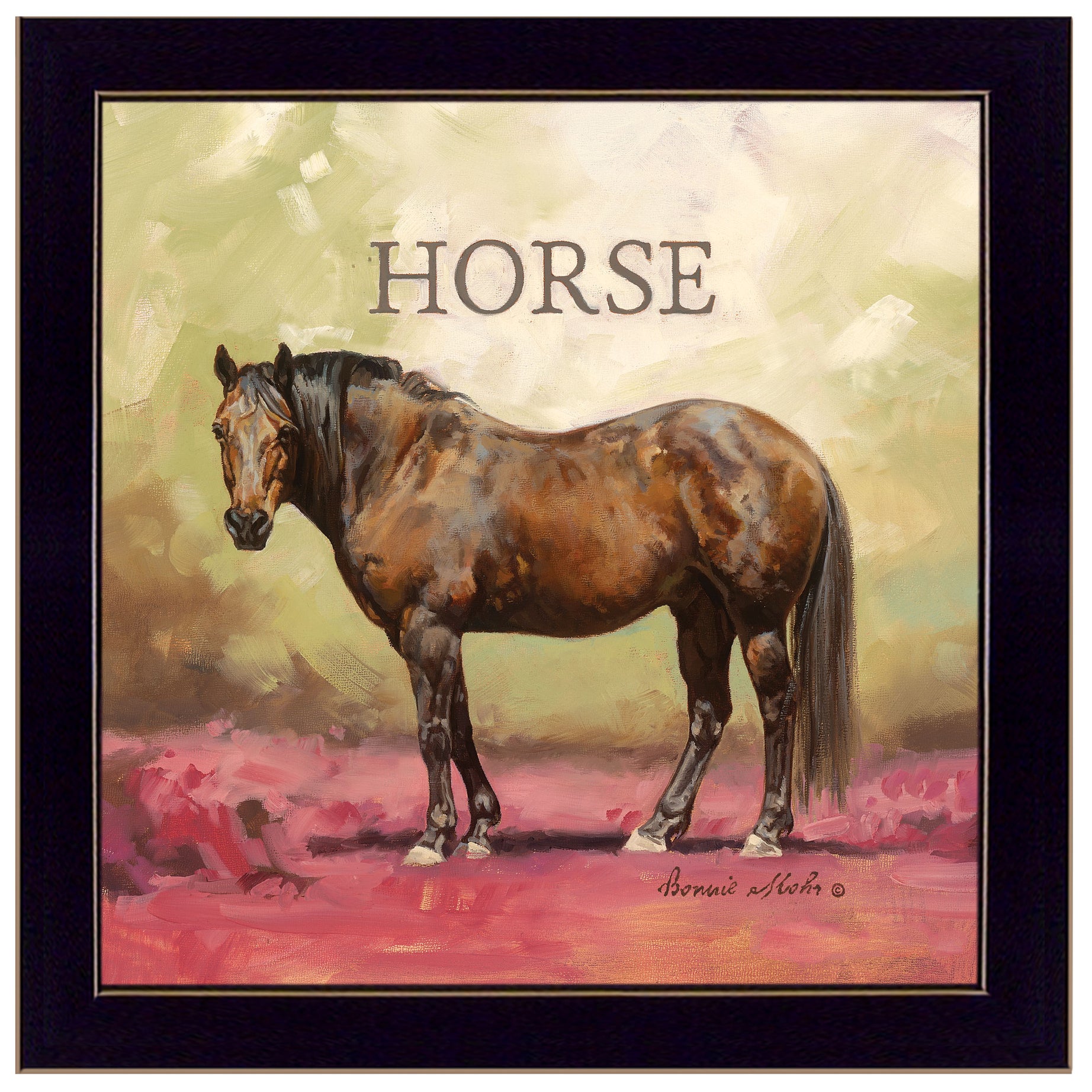 "Henry the Horse" by Bonnie Mohr, Ready to Hang Framed Print, Black Frame--1