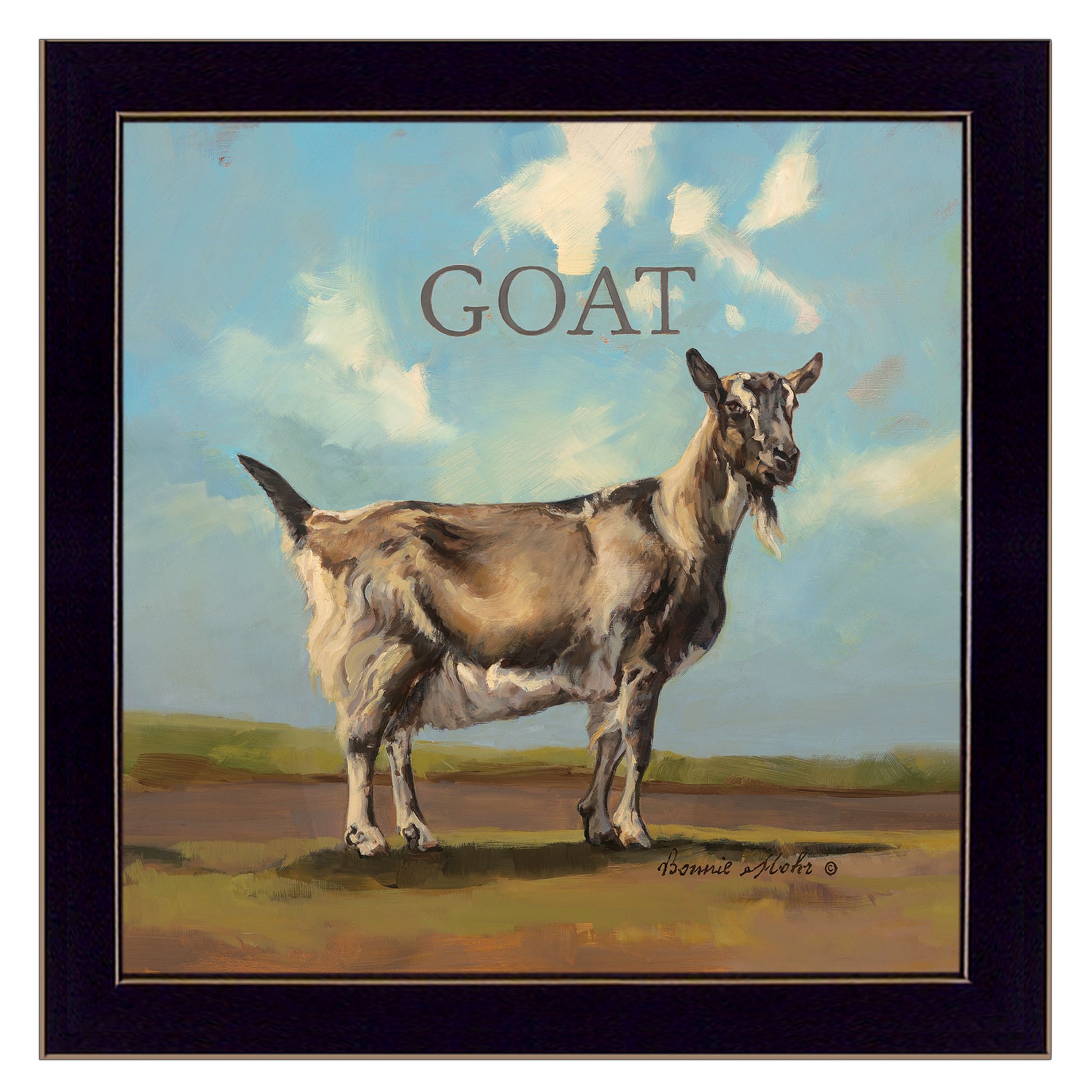 "Gracey the Goat" by Bonnie Mohr, Ready to Hang Framed Print, Black Frame--1