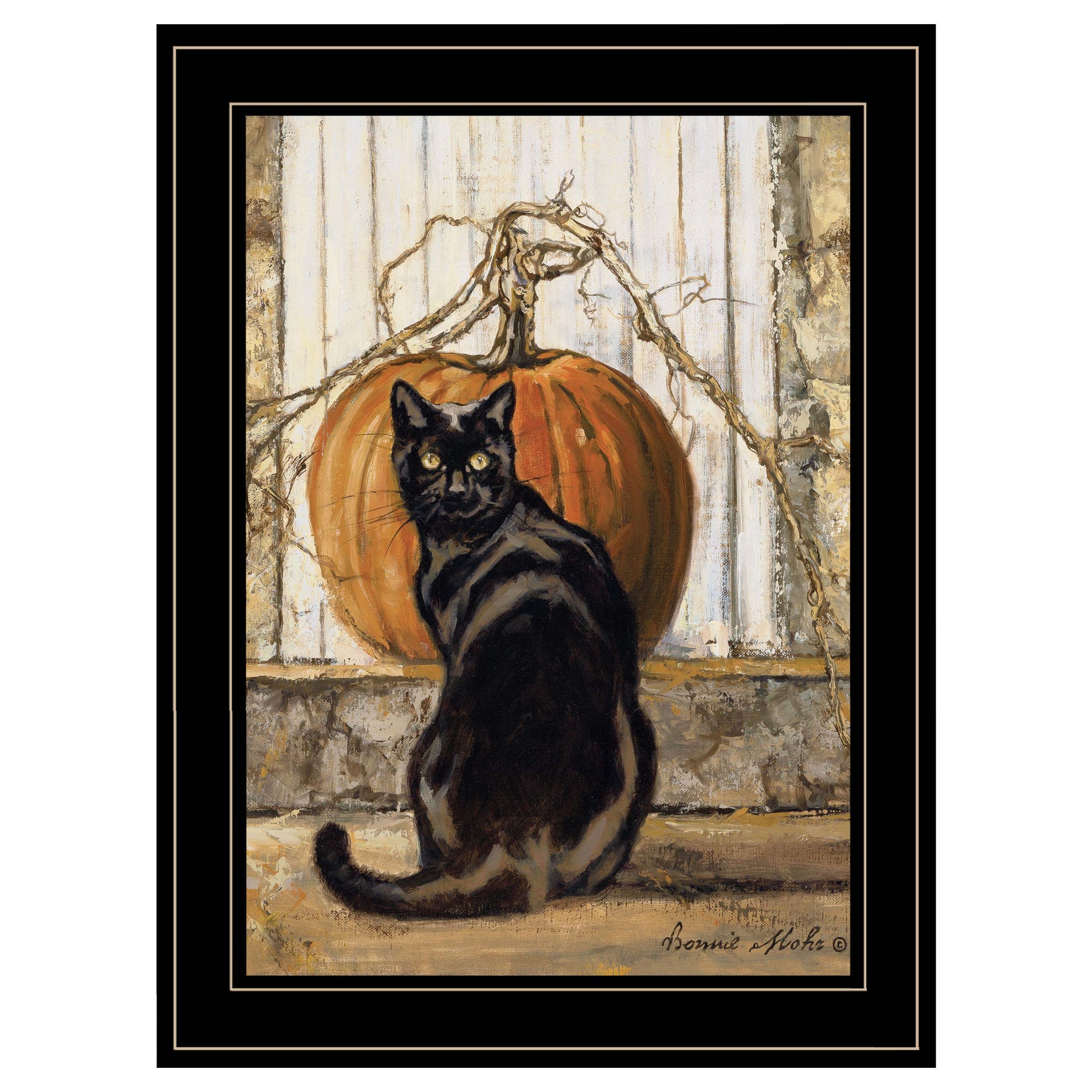 "Black Cat" By Bonnie Mohr, Ready to Hang Framed Print, Black Frame--1