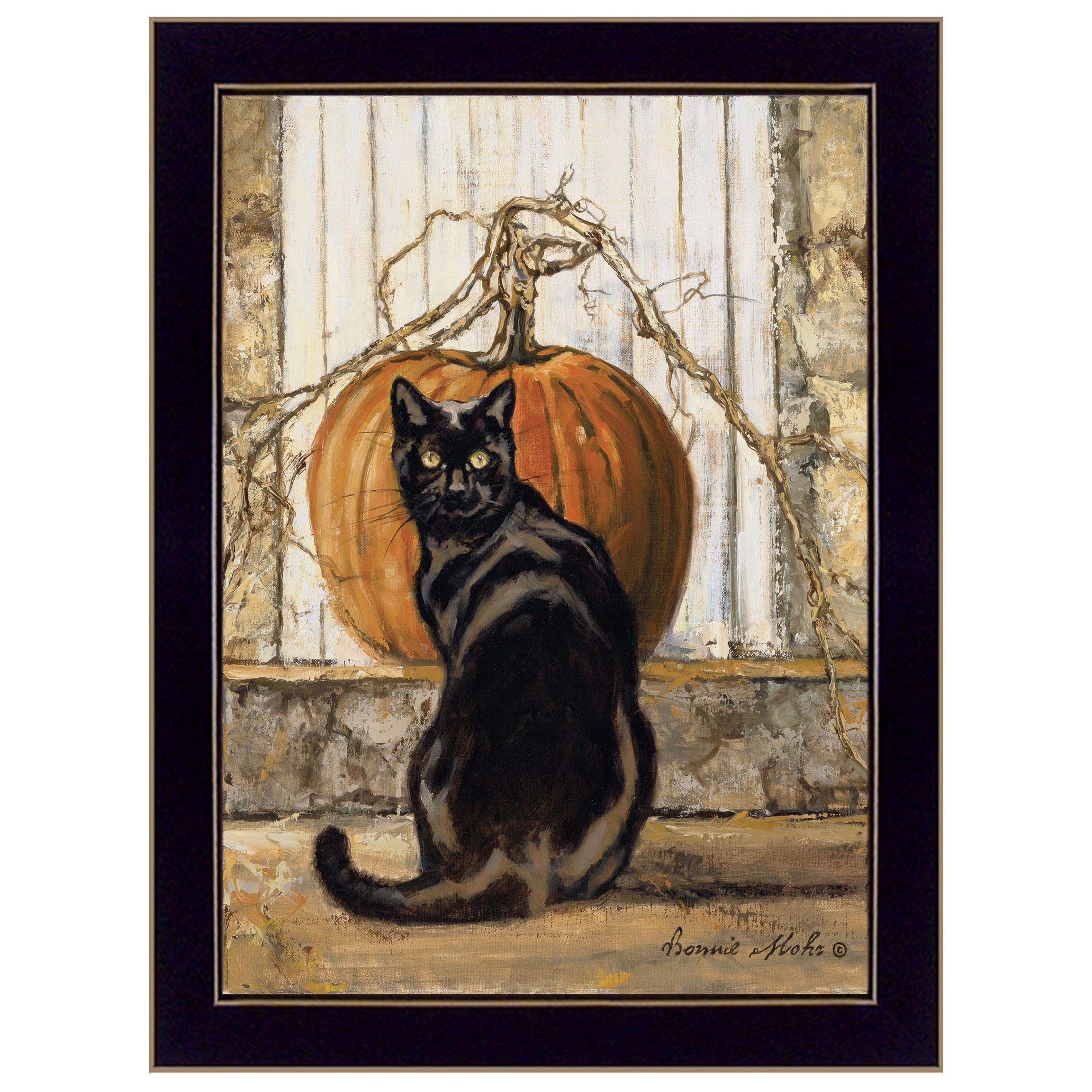 "Black Cat" By Bonnie Mohr, Ready to Hang Framed Print, Black Frame--1