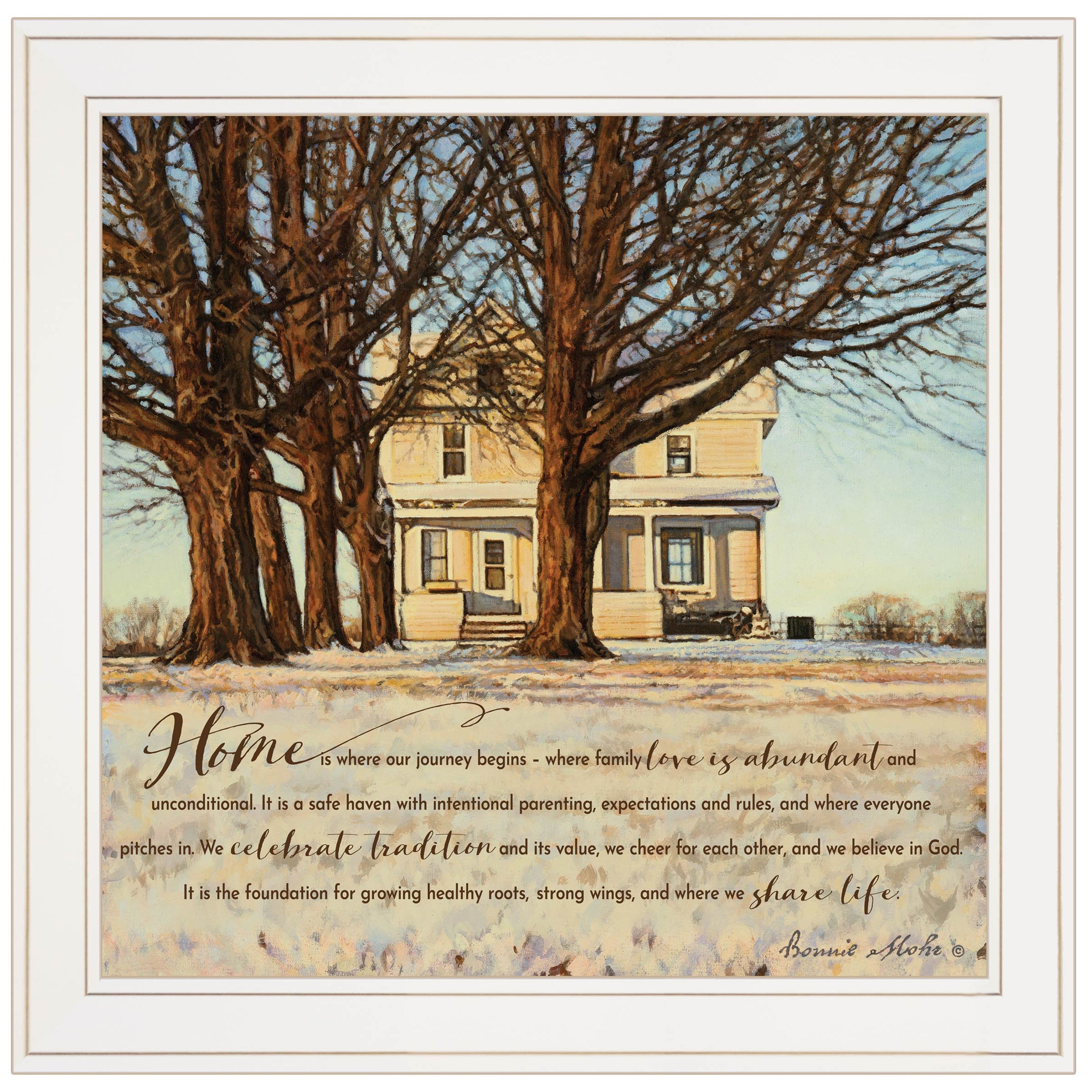 "Home" By Bonnie Mohr, Ready to Hang Framed Print, White Frame--1