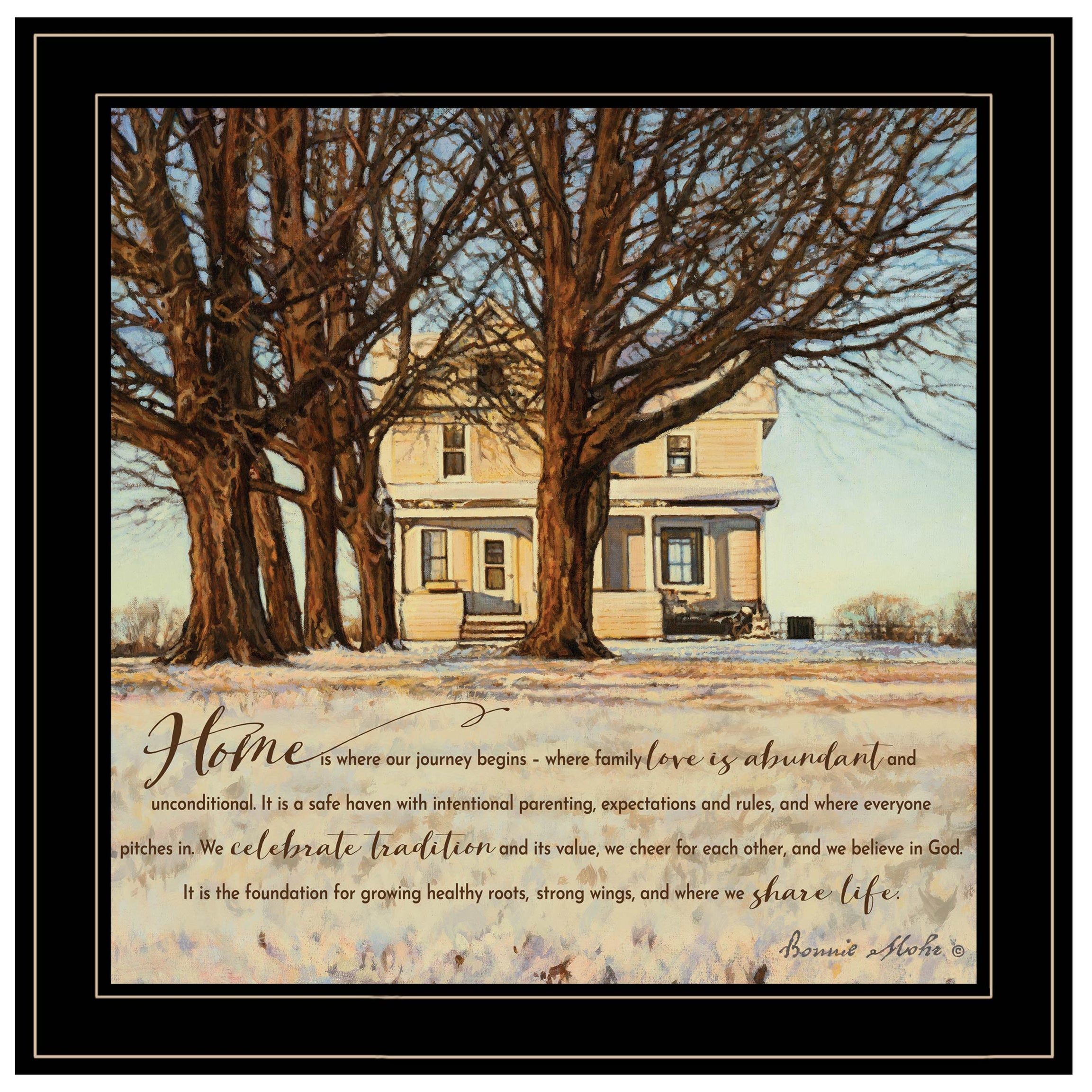 "Home" By Bonnie Mohr, Ready to Hang Framed Print, Black Frame--1