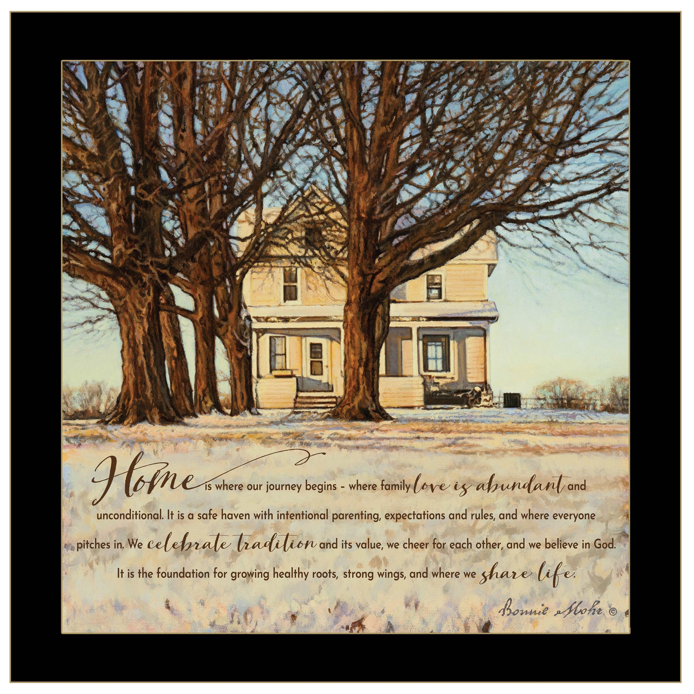 "Home" By Bonnie Mohr, Ready to Hang Framed Print, Black Frame--1