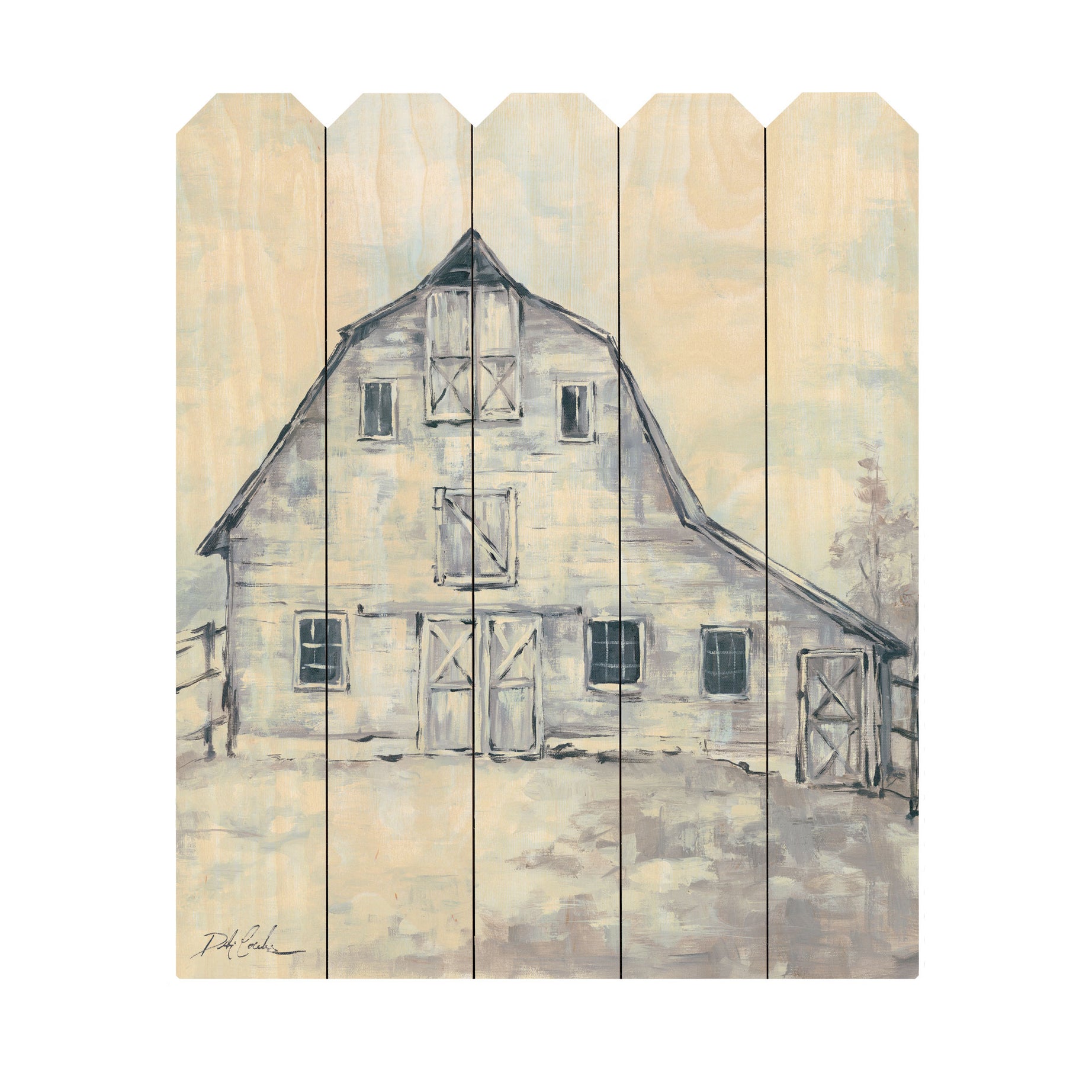 "Rustic Beauty" By Artisan Debi Coules, Printed on Wooden Picket Fence Wall Art--1