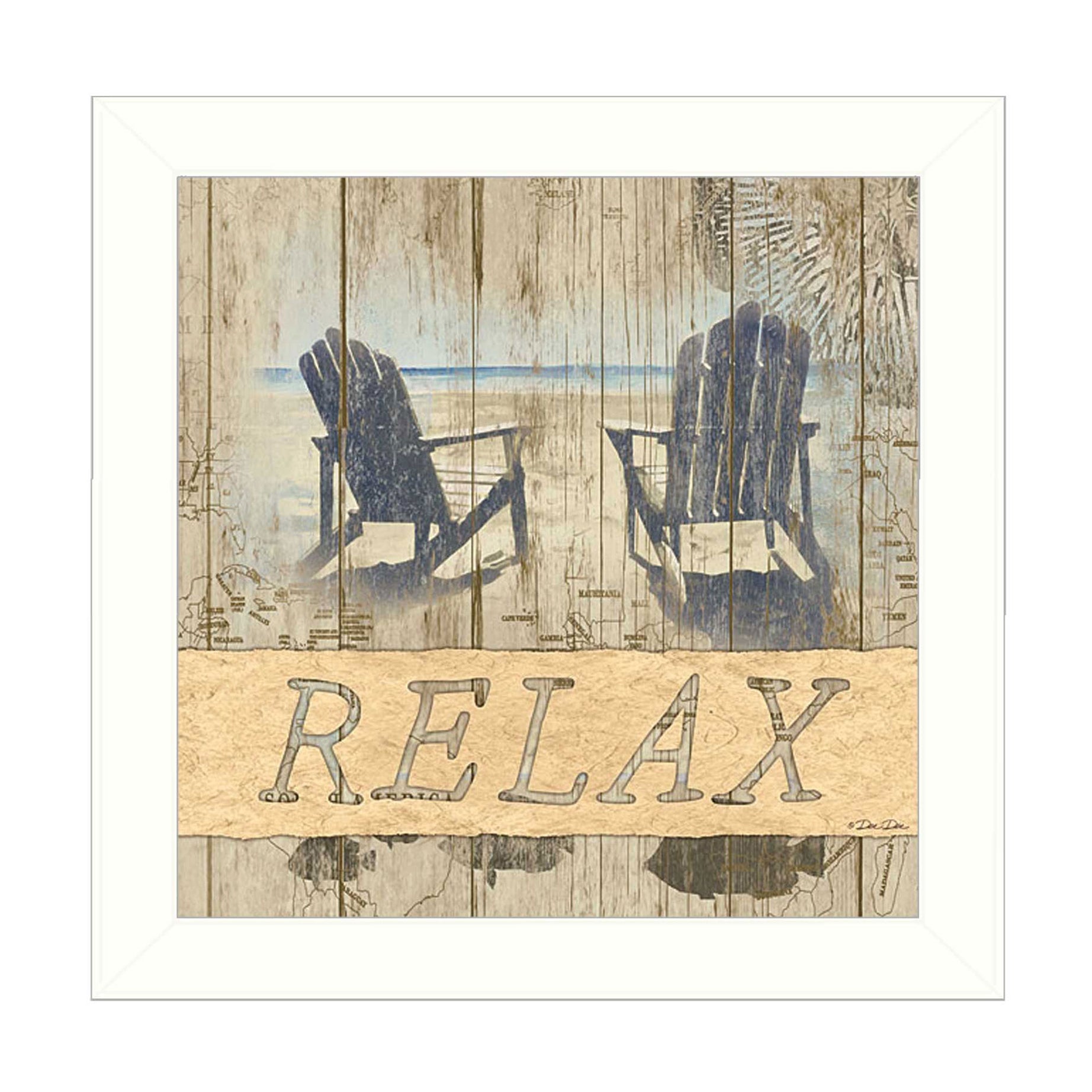 "RELAX" by Artisan Dee Dee, Ready to Hang Framed Print, White Frame--1