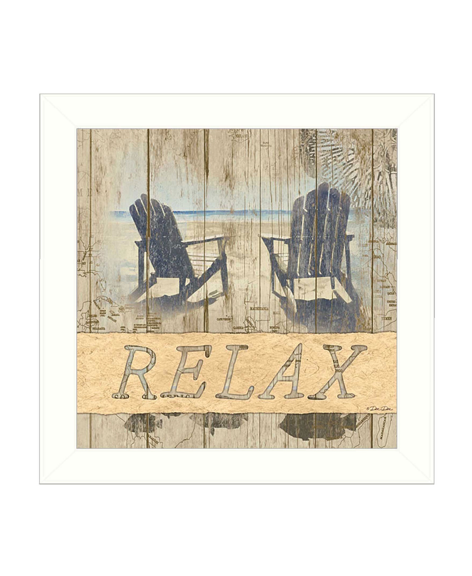 "RELAX" by Artisan Dee Dee, Ready to Hang Framed Print, White Frame--1