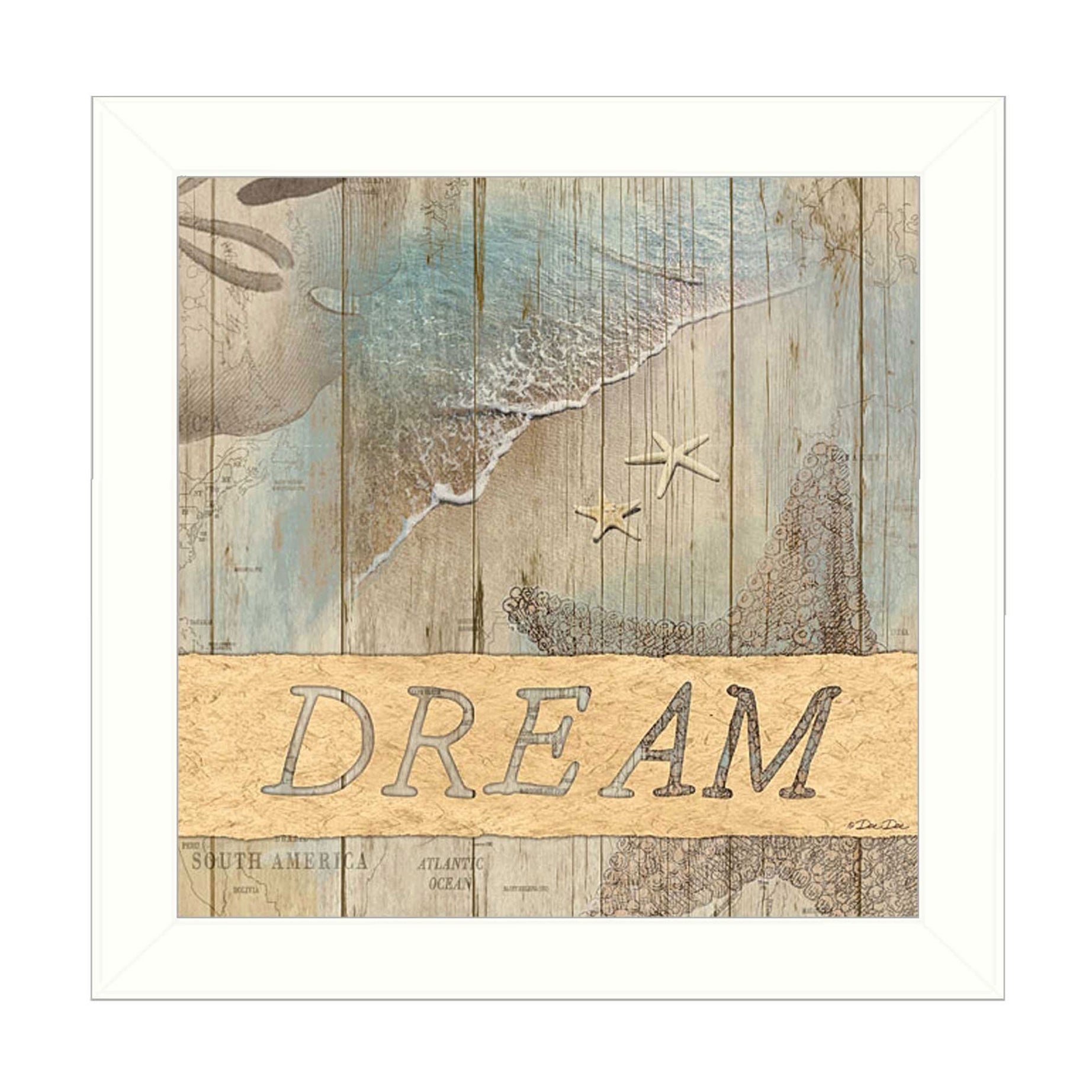 "DREAM" by Artisan Dee Dee, Ready to Hang Framed Print, White Frame--1