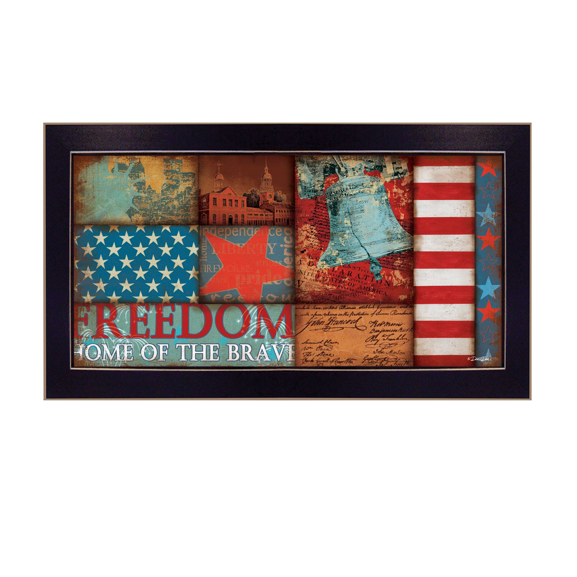 "Freedom" By Dee Dee, Printed Wall Art, Ready To Hang Framed Poster, Black Frame--1